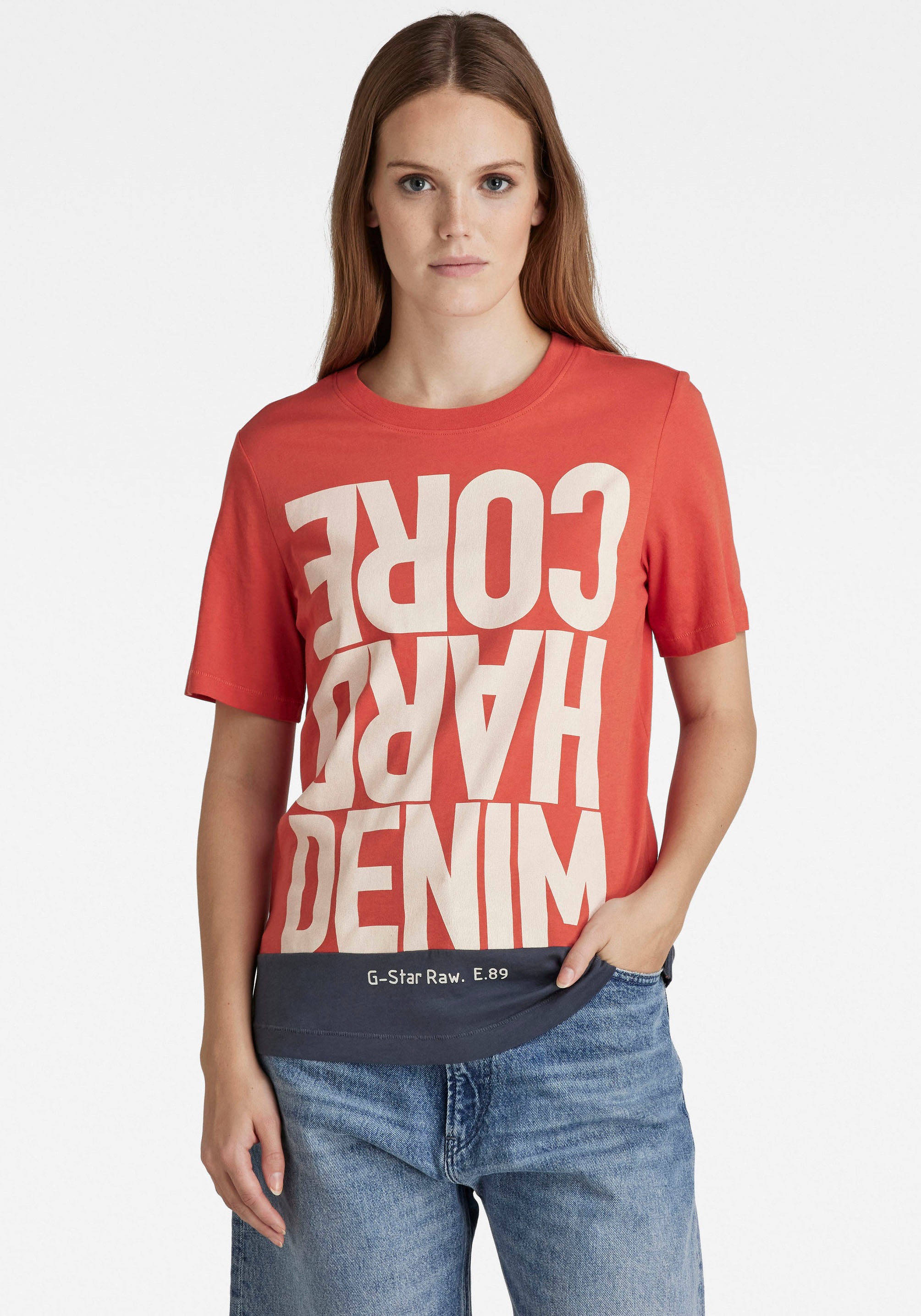 Image of G-Star RAW T-Shirt »T-Shirt HCD color block r t«, mit Grafikdruck vorne auf der Brust bei Ackermann Versand Schweiz