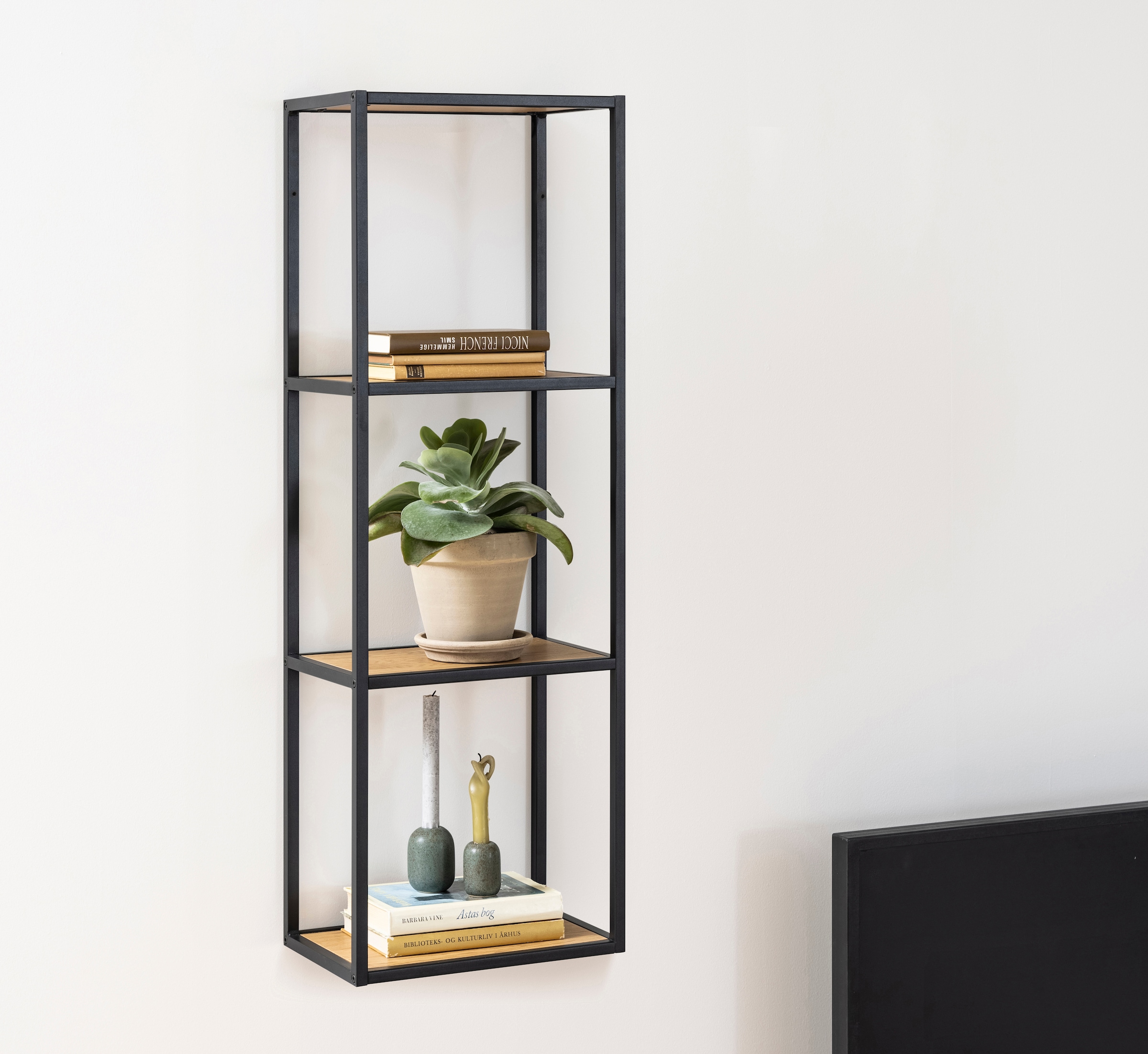 Image of ACTONA GROUP Wandregal Metallgestell im modernen Industrielook, 2 Einlegeböden, Höhe 108 cm