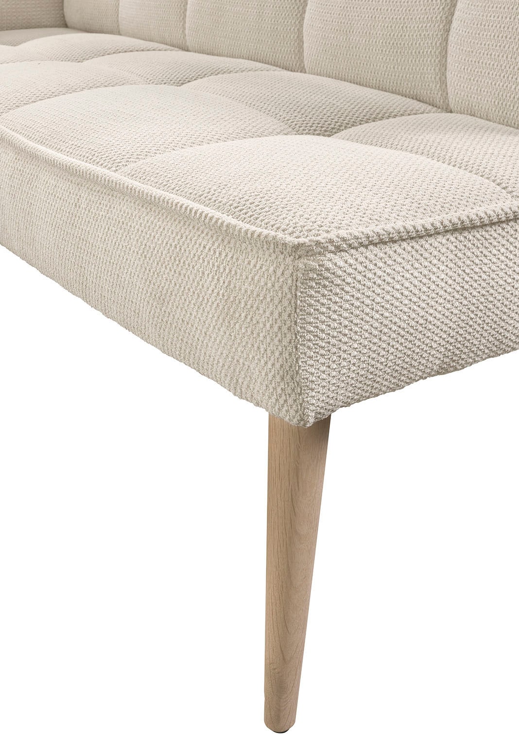 exxpo - sofa fashion Eckbank »Latte« moderne Sitz- und Rückensteppung, bequem und elegant, hoher Holzfuss