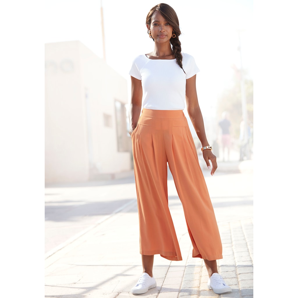 LASCANA Culotte, weite sommerliche Stoffhose mit Taschen