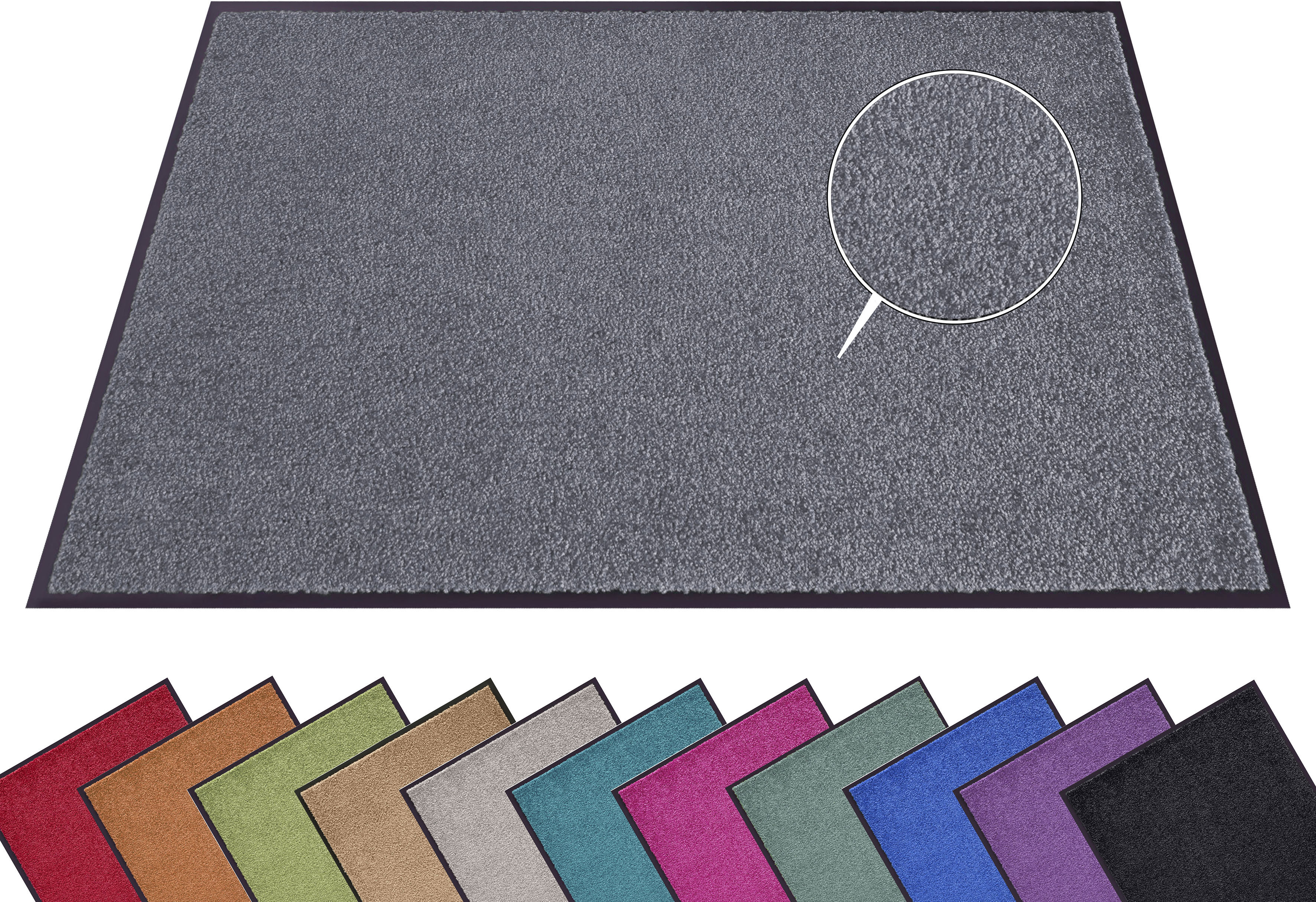 Fussmatte »Wash & Clean«, rechteckig, Schmutzfangteppich, Uni-Farben, Rutschfest,...