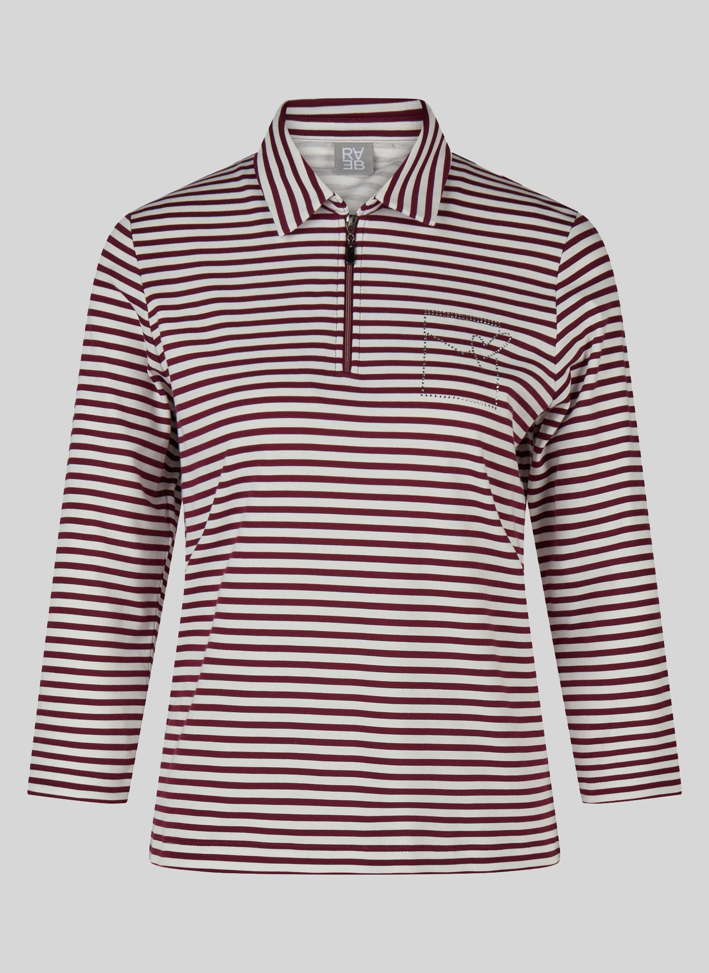 Rabe 3/4-Arm-Shirt mit Hemdkragen und Reissverschluss