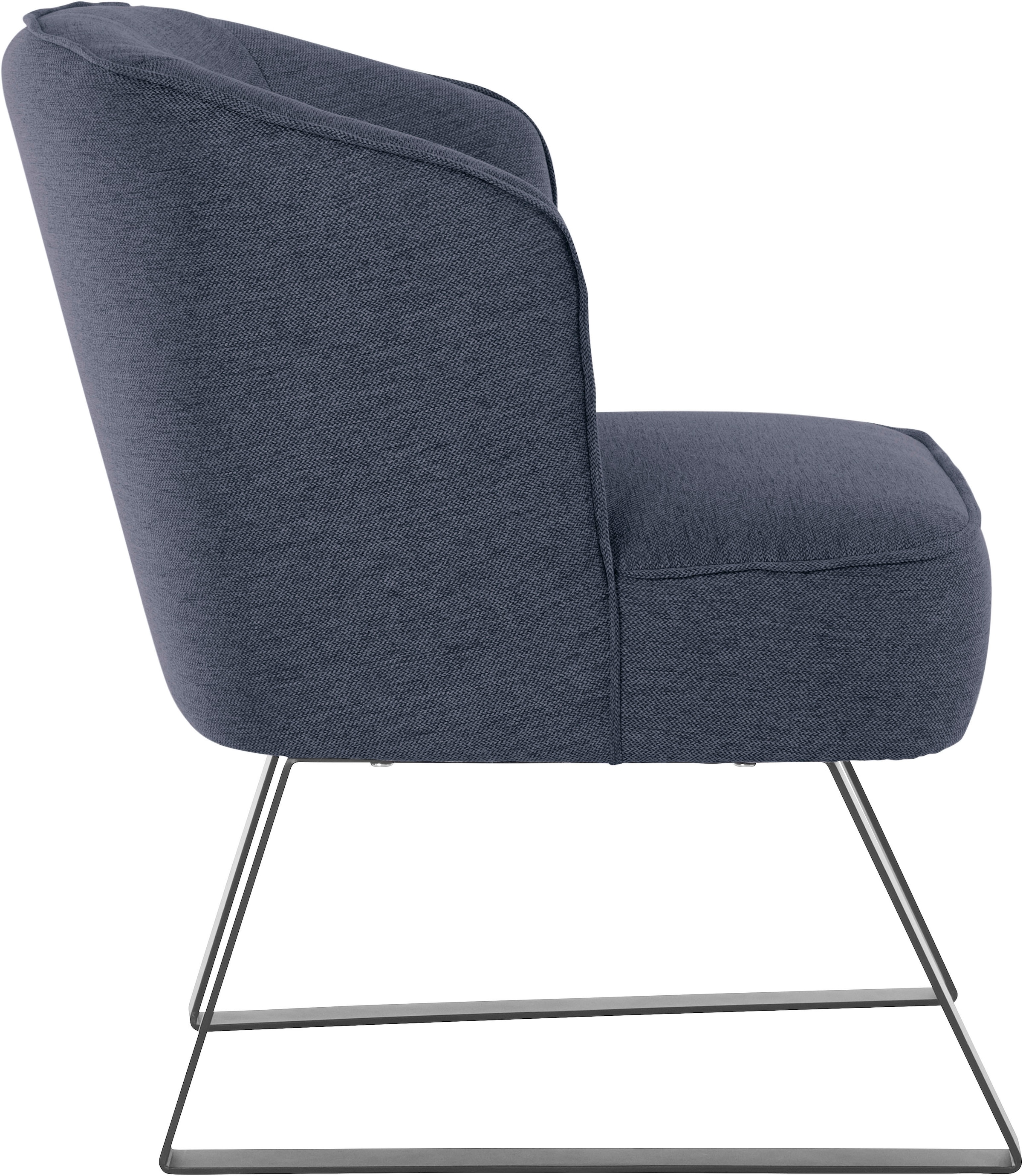 exxpo - sofa fashion Sessel »Americano, Loungesessel«, mit Keder und Metallfüssen, Bezug in verschiedenen Qualitäten, 1 Stck.