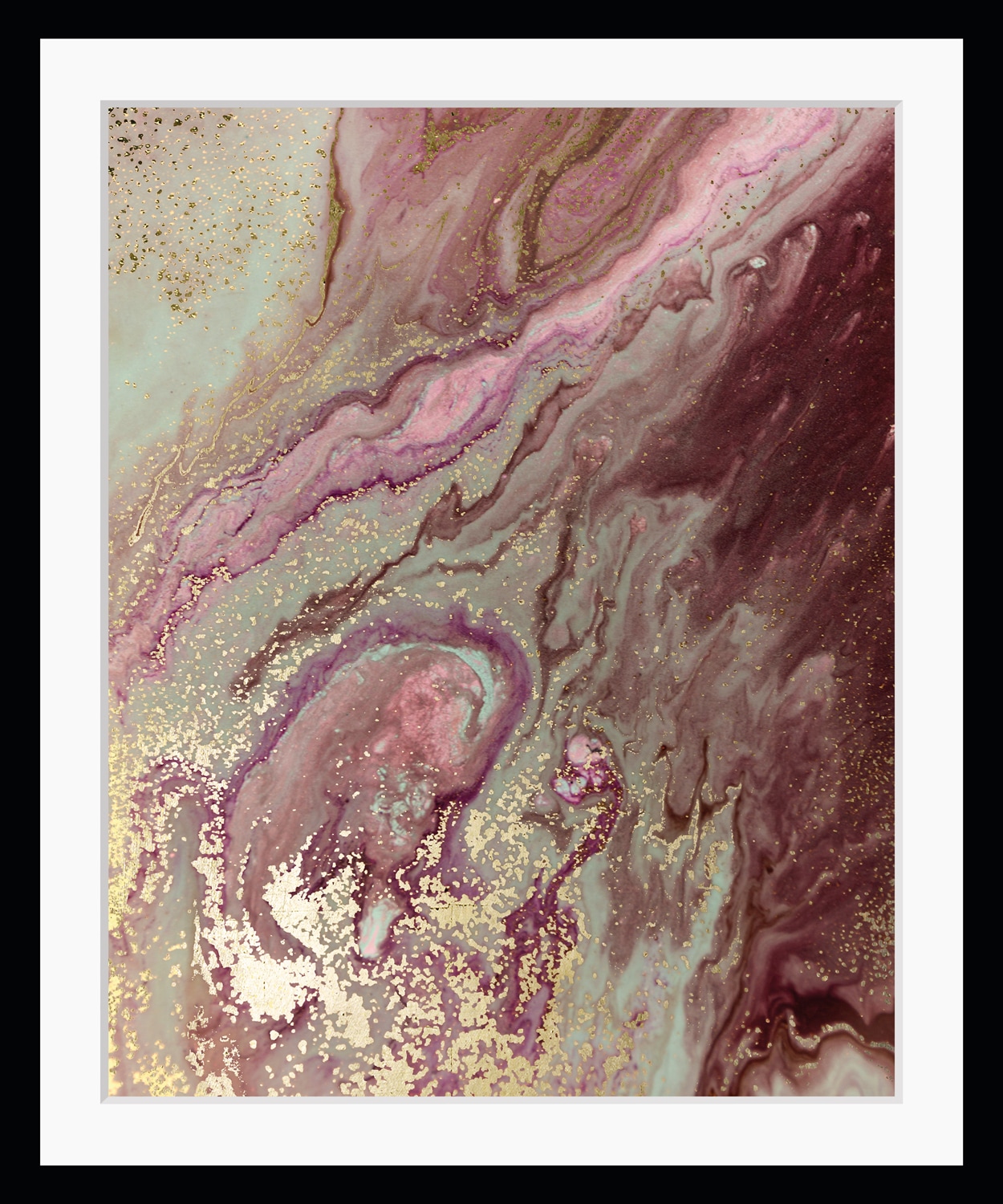 Image of queence Bild "Benny" Abstrakt Marmor Spa Spirituelle Bilder Stein HD Premium Poster-Druck inkl. Holzrahmen