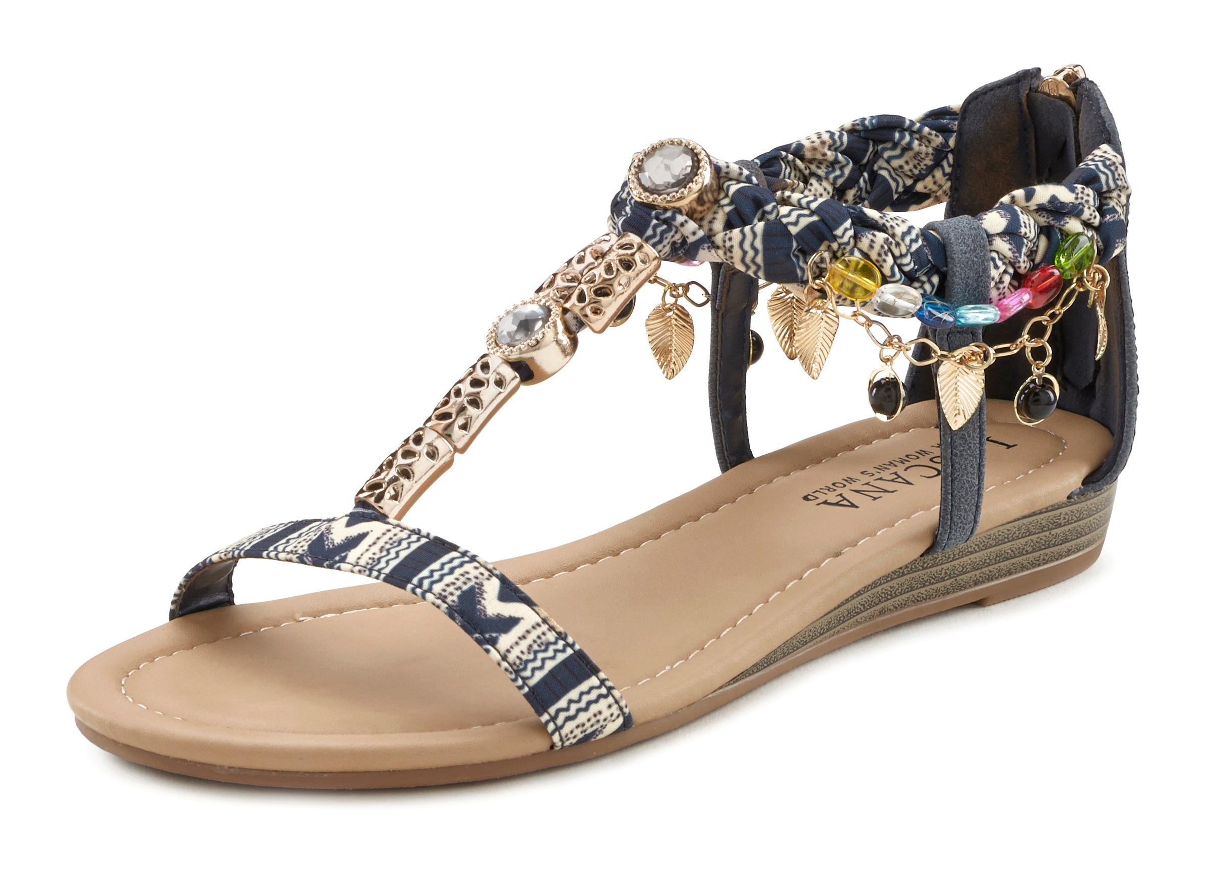 Image of LASCANA Sandalette, mit kleinem Keilabsatz und mit modischer Verzierung vegan bei Ackermann Versand Schweiz