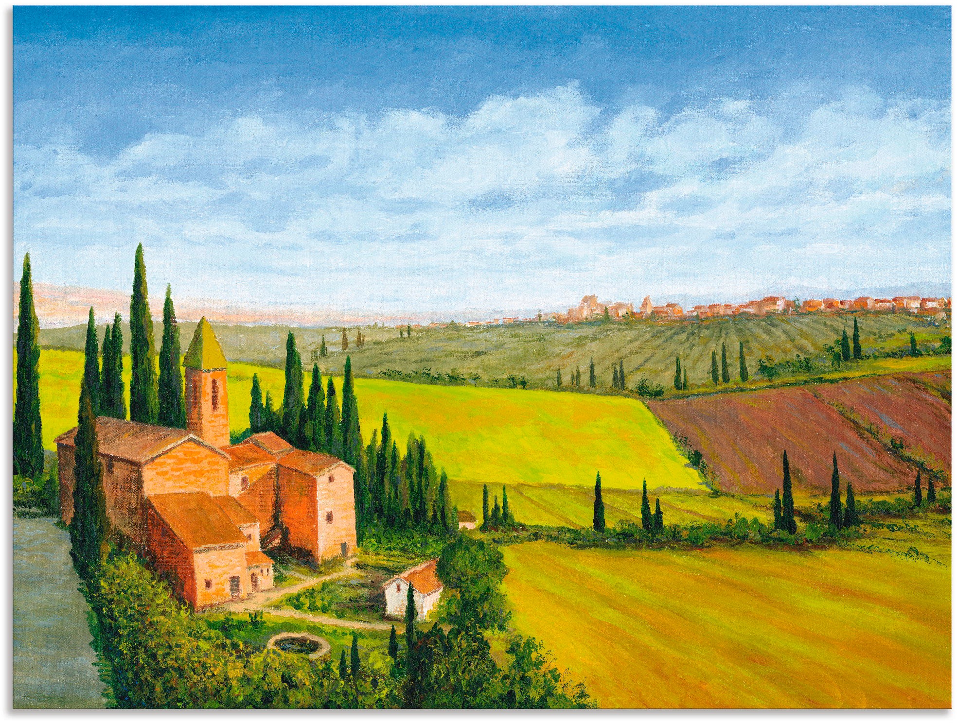 Image of Artland Wandbild »Stadt in der Toskana«, Europa, (1 St.), in vielen Grössen & Produktarten - Alubild / Outdoorbild für den Aussenbereich, Leinwandbild, Poster, Wandaufkleber / Wandtattoo auch für Badezimmer geeignet bei Ackermann Versand Schweiz