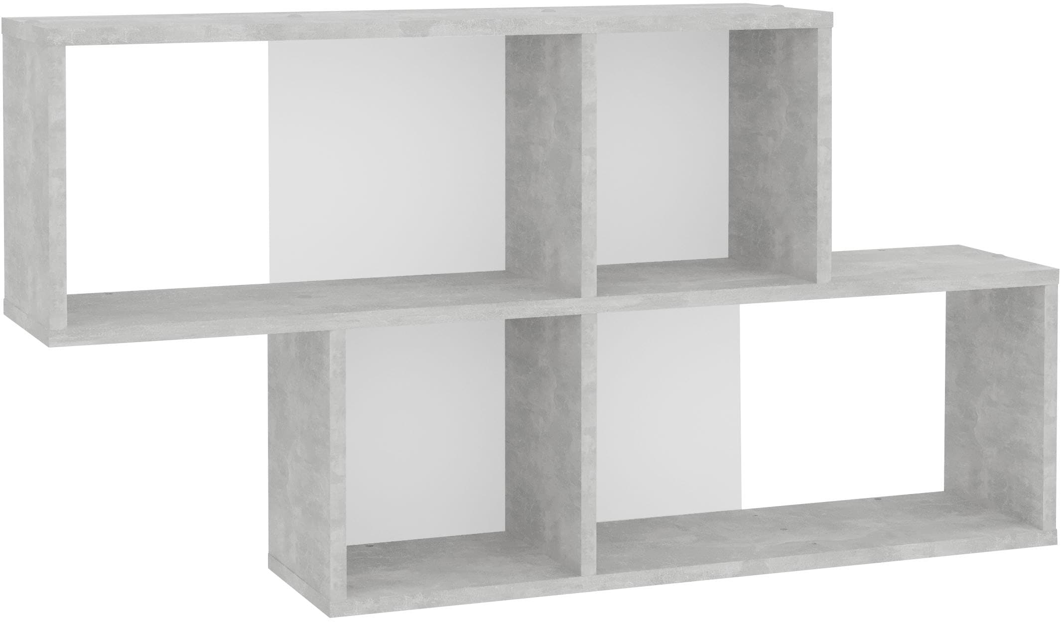FMD Wandregal »Nora«, Regal kompakt für Bücher und Accessoires, 100 cm breit, 53 cm hoch