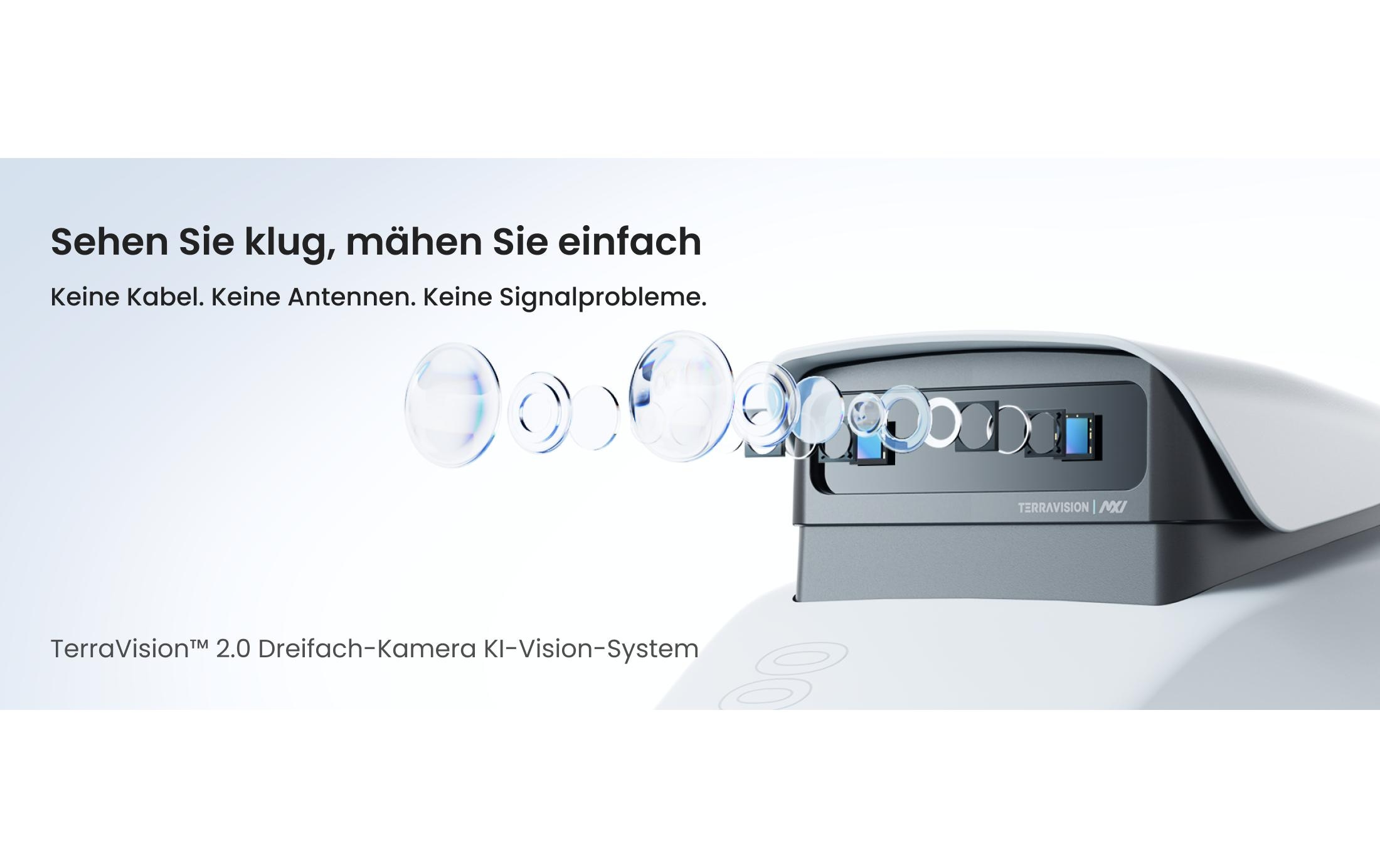   Rasenmähroboter »Terramow V1000 1200 m²«  Kabelloser, KI-gesteuerter Mähroboter