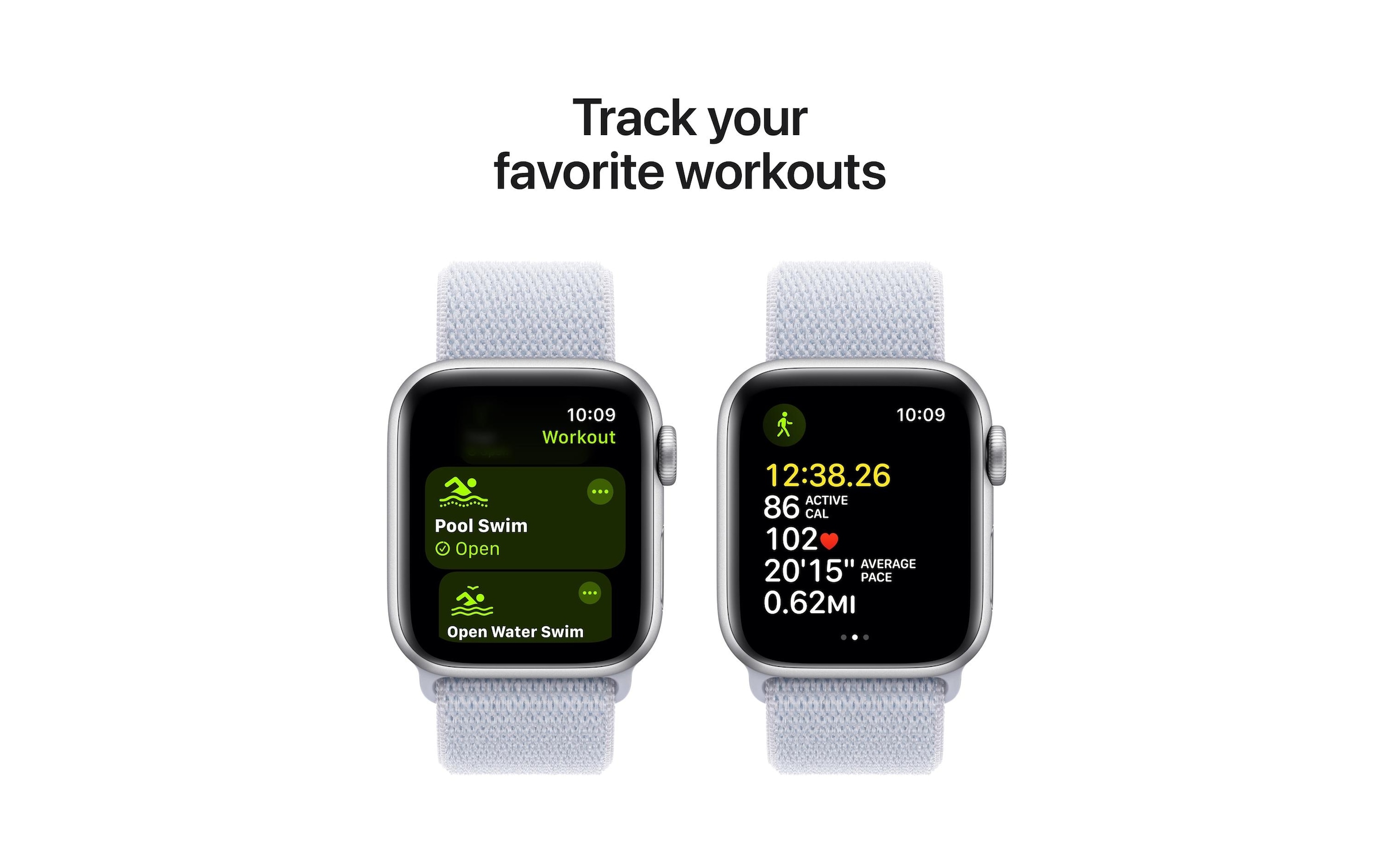 Apple Watch SE (2024), 40 mm, GPS, Sport Loop, Silberfarben