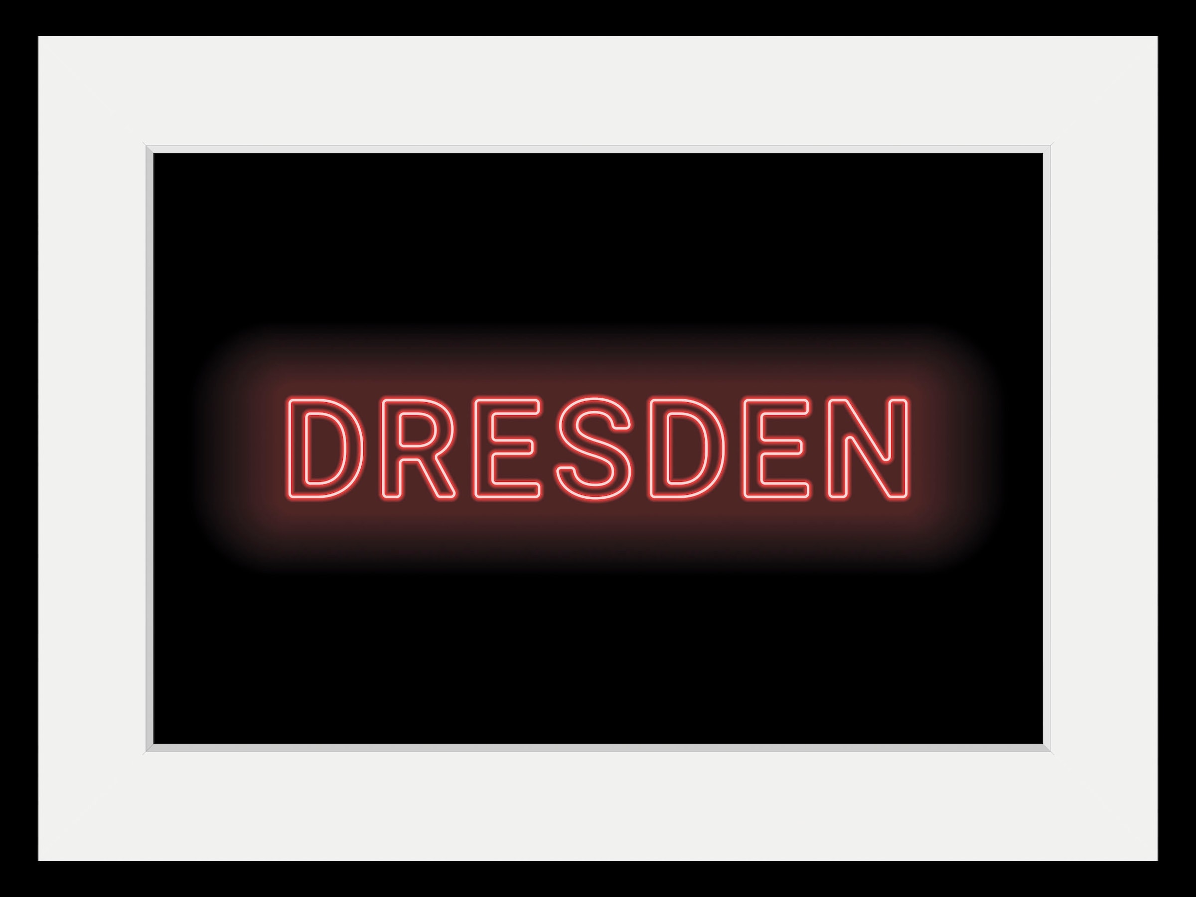 queence Image »DRESDEN LIGHTS« 1 cuis tlg. HD Premium Poster-Druck inkl. Holzrahmen