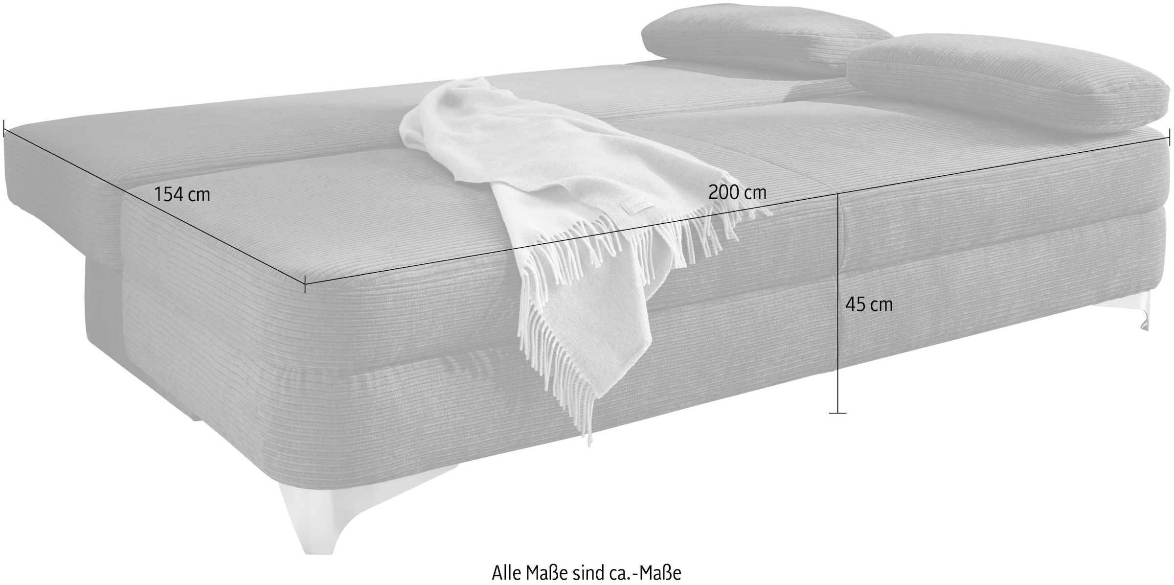 Jockenhöfer Gruppe Schlafsofa »Noah, B: 202 cm, Liegefl.154x202 cm« mit Schlaffunktion & Bettkasten
