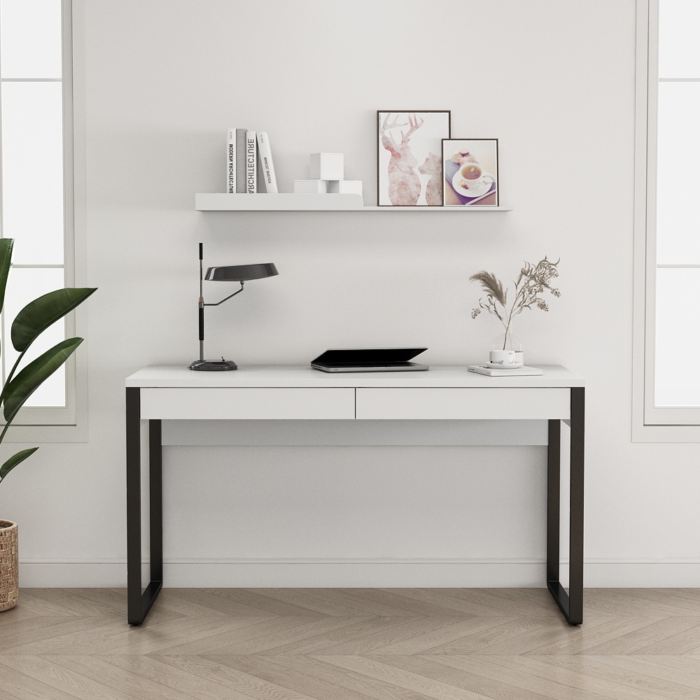 GOODproduct Bureau »Moid, Computertisch im modernen Design,« Breite 120/140/160 cm, mit Metallbeinen & Schublade