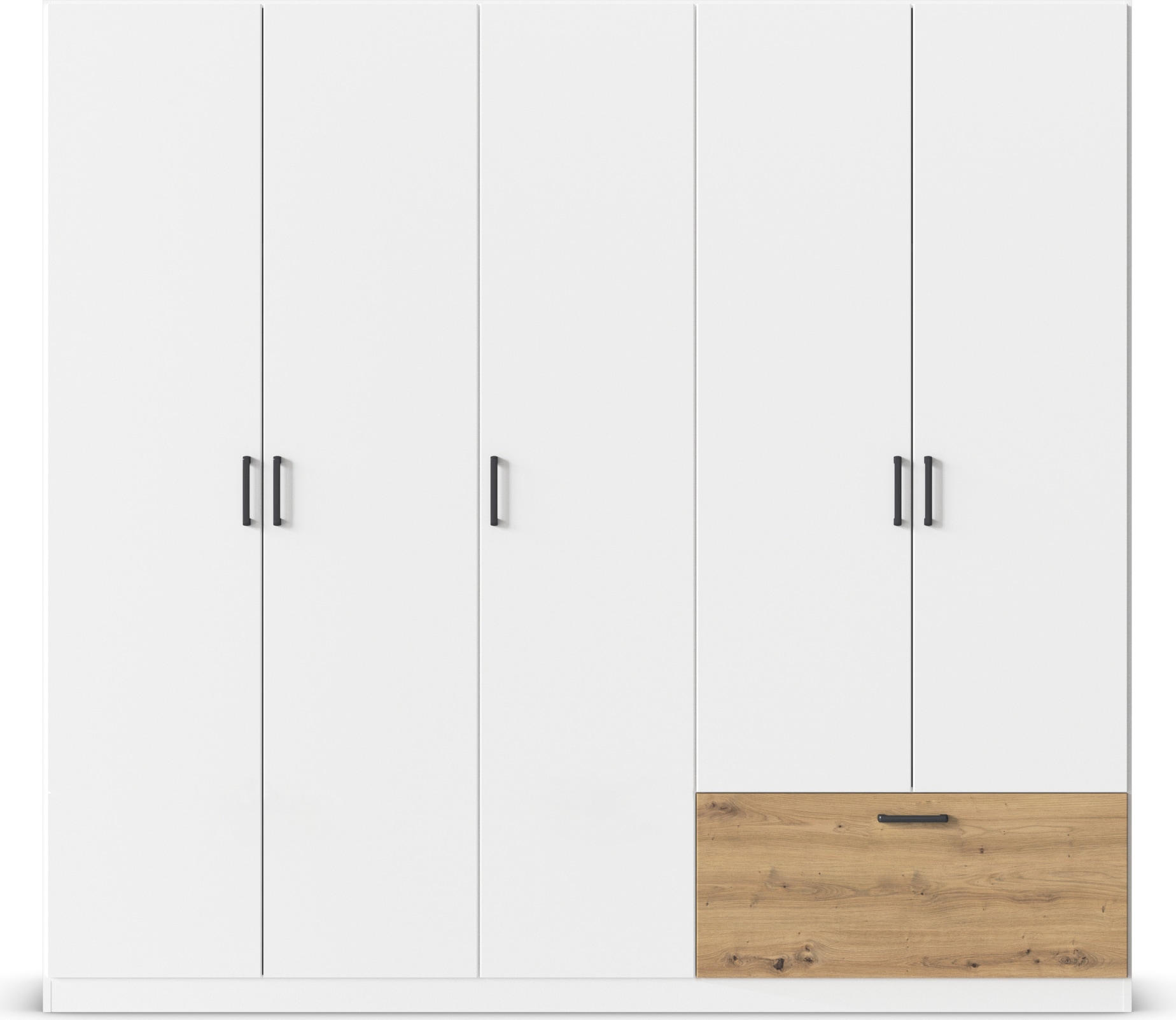 rauch Kleiderschrank »Schrank Garderobe Mehrzweckschrank Schlafzimmer Mietswohnung BARI« mit Schubasten aussen, moderner Griff in Graumetallic MADE IN GERMANY