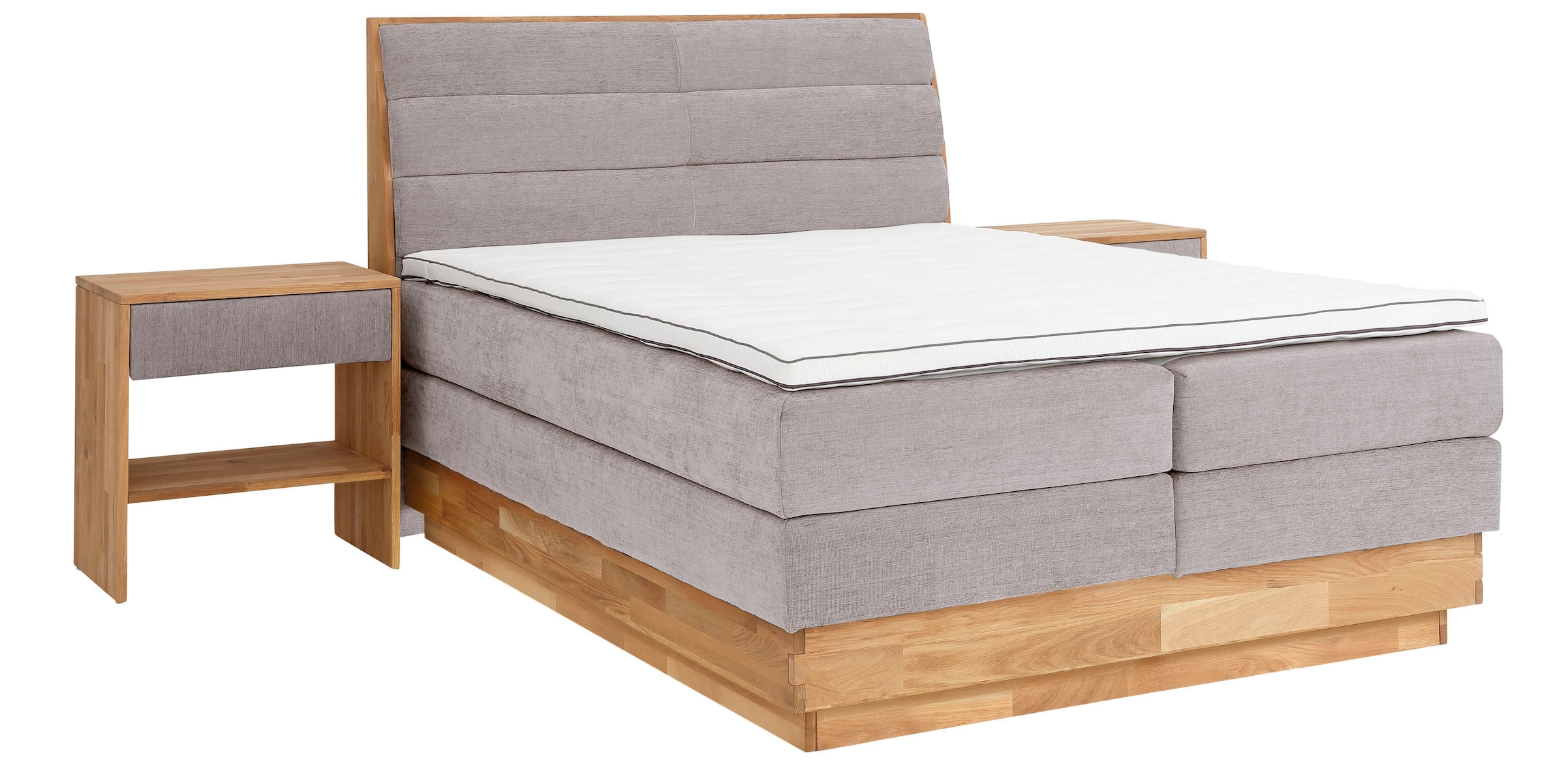 GOODproduct Boxspringbett »Jenna«, ohne LED-Beleuchtung, mit zertifizierten, recycelten Bezugsstoffen
