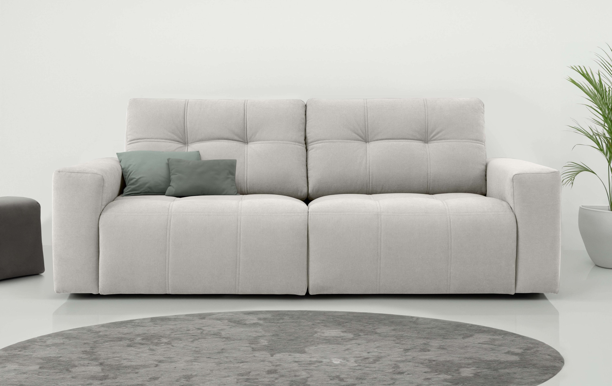 Image of Home affaire 3-Sitzer "Turnon, Lounge-sofa, Breite 220 cm" Chenille, mit Knopf- und Doppelsteppung, elegantes Aussehen