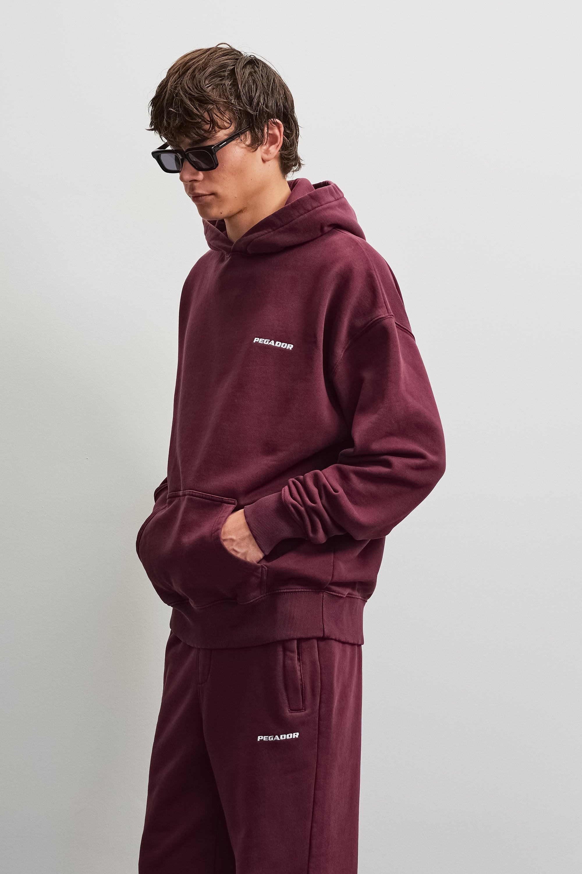 PEGADOR Sweat à capuche »Logo Oversized Hoodie«, mélange de coton, oversize
