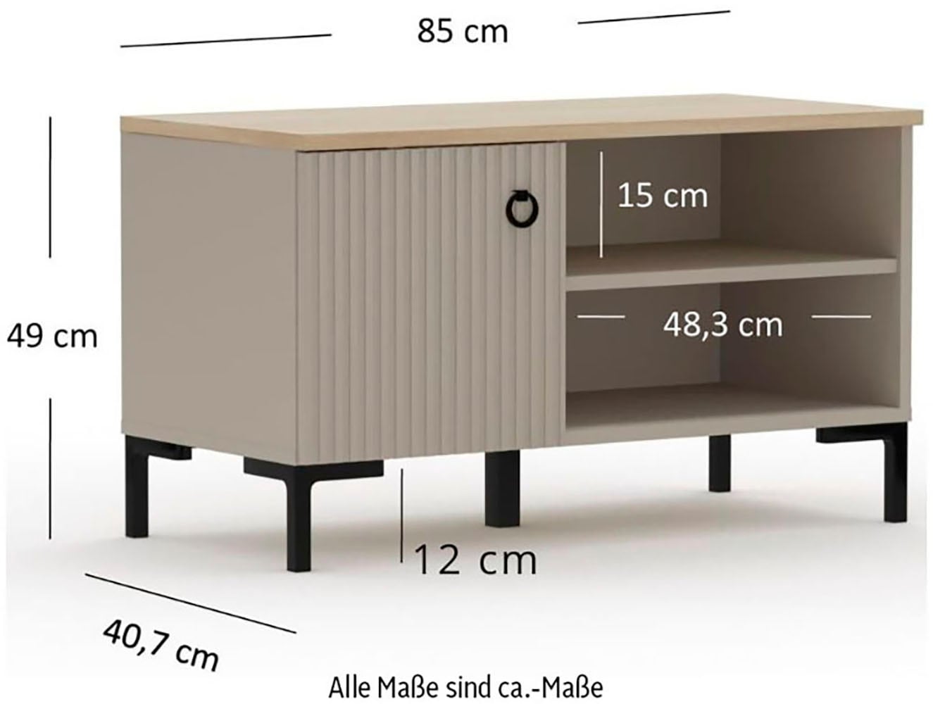 Home affaire Sitzbank »Luminara« 1 Stk. tlg. Schuhbank mit Platz für bis zu 3 Schuhpaare - (B/T/H) 85/41/49 cm