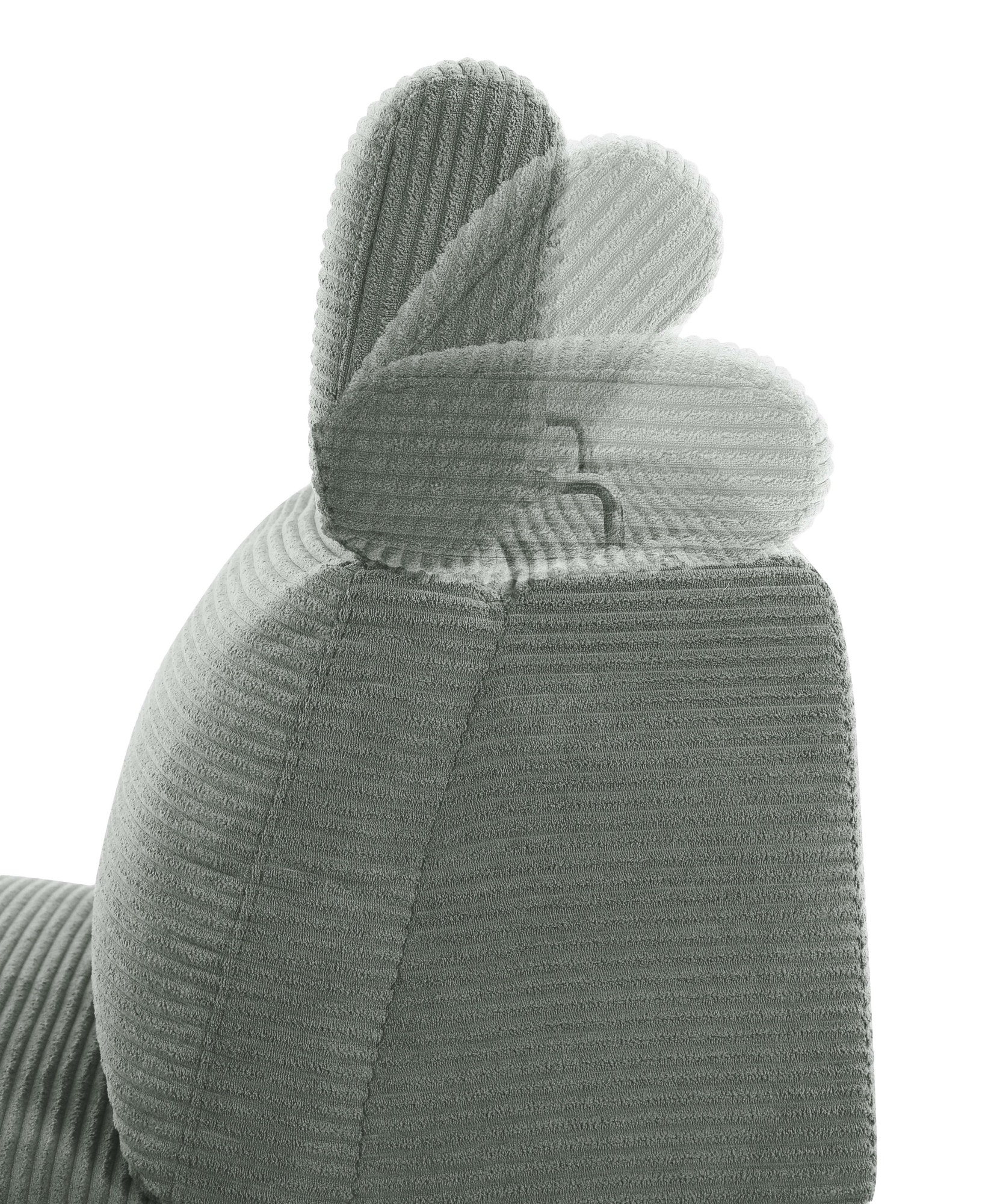 Home affaire Ecksofa »SKAANE in Cord, L-Form, 274 cm, manuelle u. elektrische Relaxfunktion,« rundes Design, Kopfteilverstellung, Federkernpolsterung