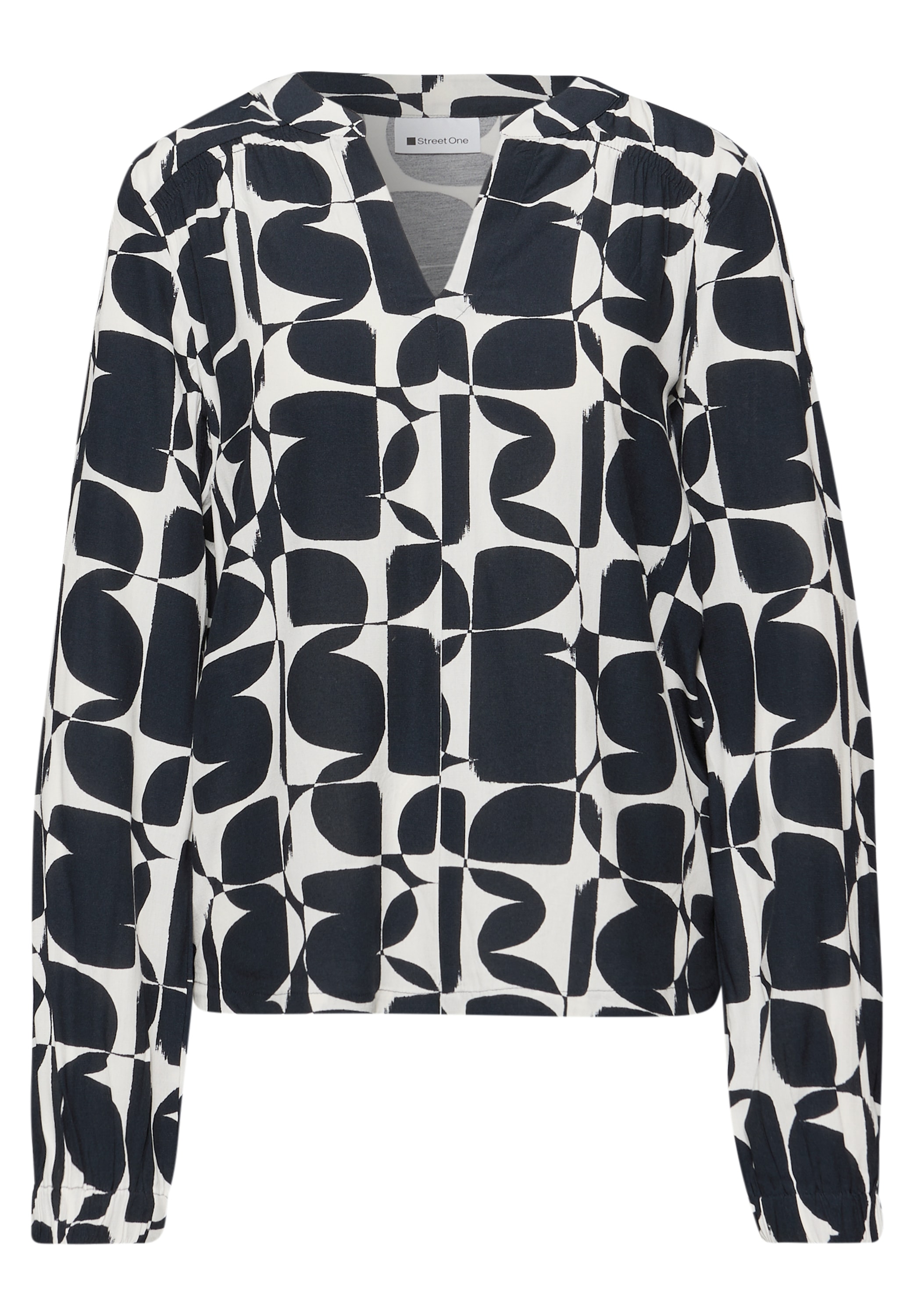 STREET ONE T-shirt à manches longues im gemustertem Strukturmix