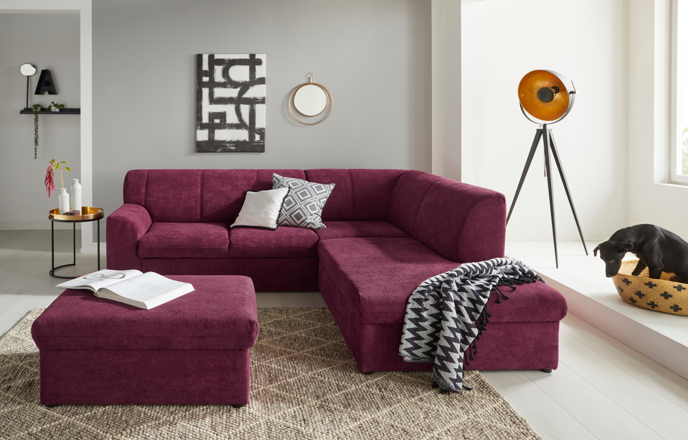 DOMO collection Ecksofa »Topper L-Form«, mit Ottomane, wahlweise mit Schlaffunktion