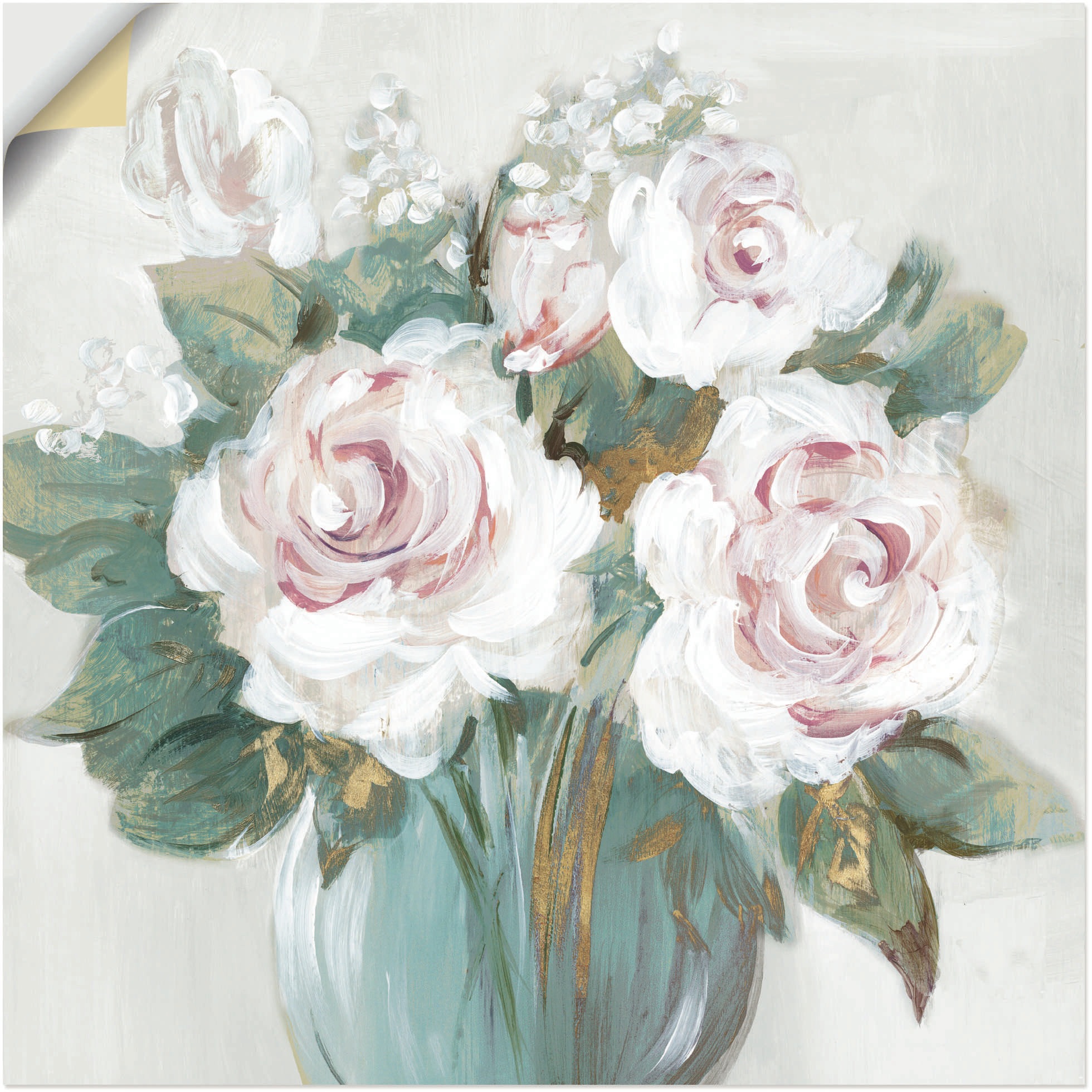 Image of Artland Wandbild »Goldener Blumenstrauss«, Blumenbilder, (1 St.), in vielen Grössen & Produktarten - Alubild / Outdoorbild für den Aussenbereich, Leinwandbild, Poster, Wandaufkleber / Wandtattoo auch für Badezimmer geeignet bei Ackermann Versand Schweiz