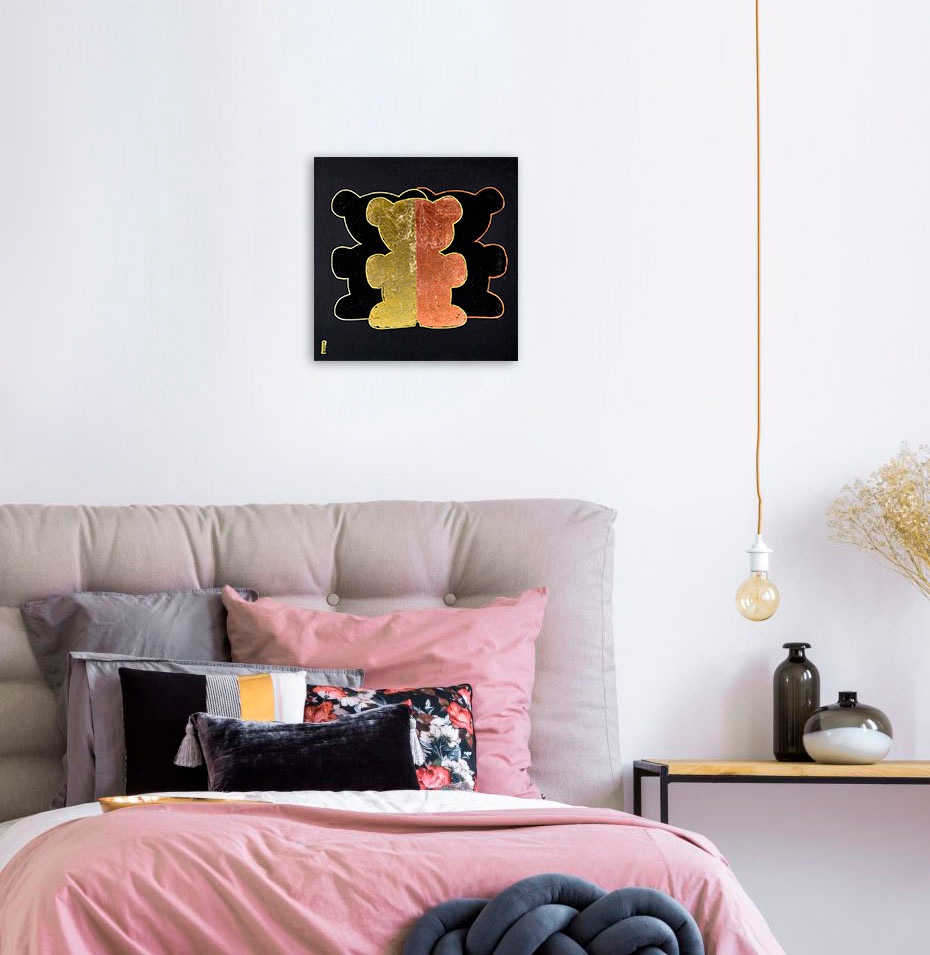 queence Tableau sur toile »Bears I« 1 cuis tlg. Premium-Leinwandstoff, Handarbeit aus Deutschland