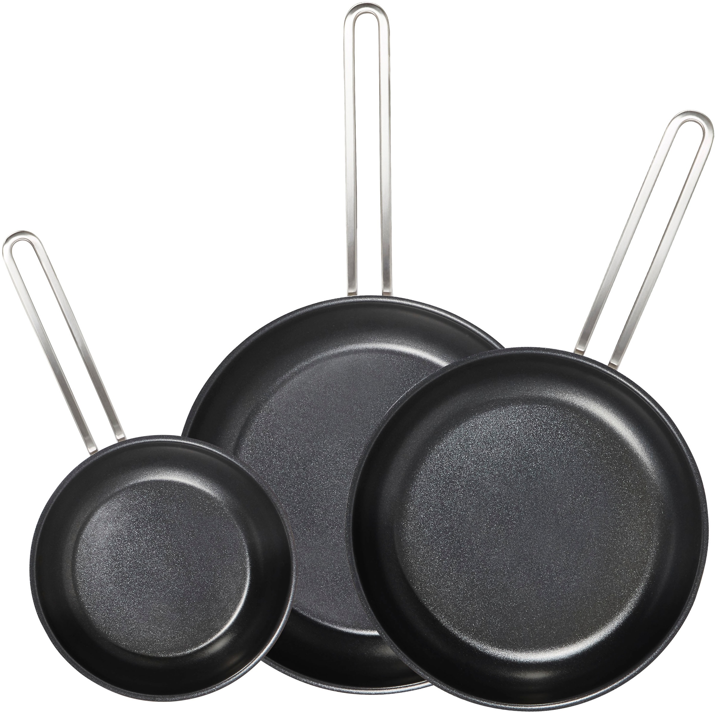 Hanseatic Pfannen-Set »DAILY«, Edelstahl 18/10, (Set, 3 tlg., 1x Pfanne Ø 20 cm, 24 cm und 28 cm), Bratpfannen mit Antihaftbeschichtung, für alle Herdarten, Induktion