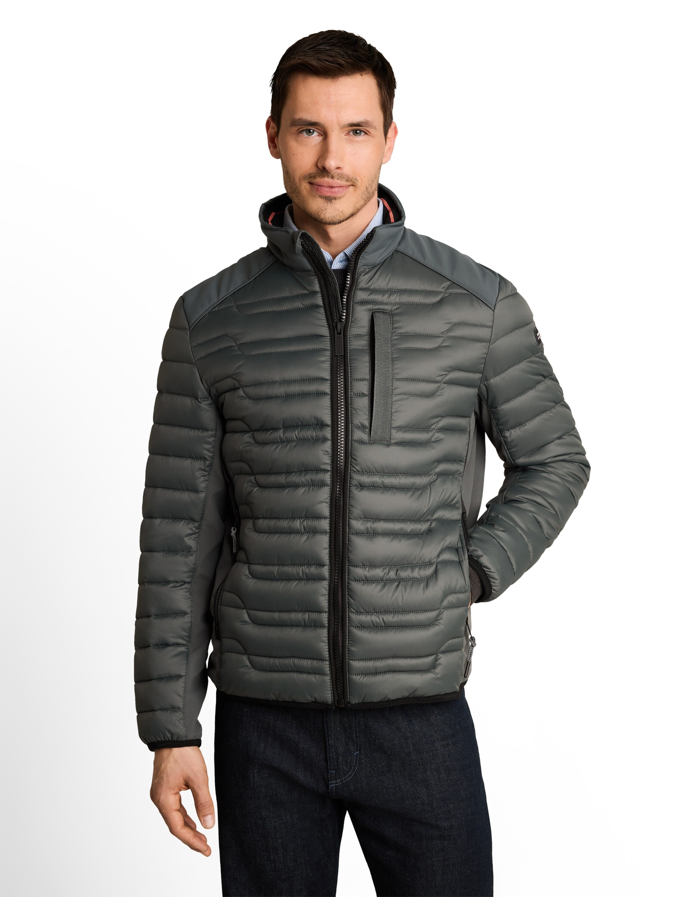TOM TAILOR Steppjacke ohne Kapuze mit Stehkragen und Reissverschluss