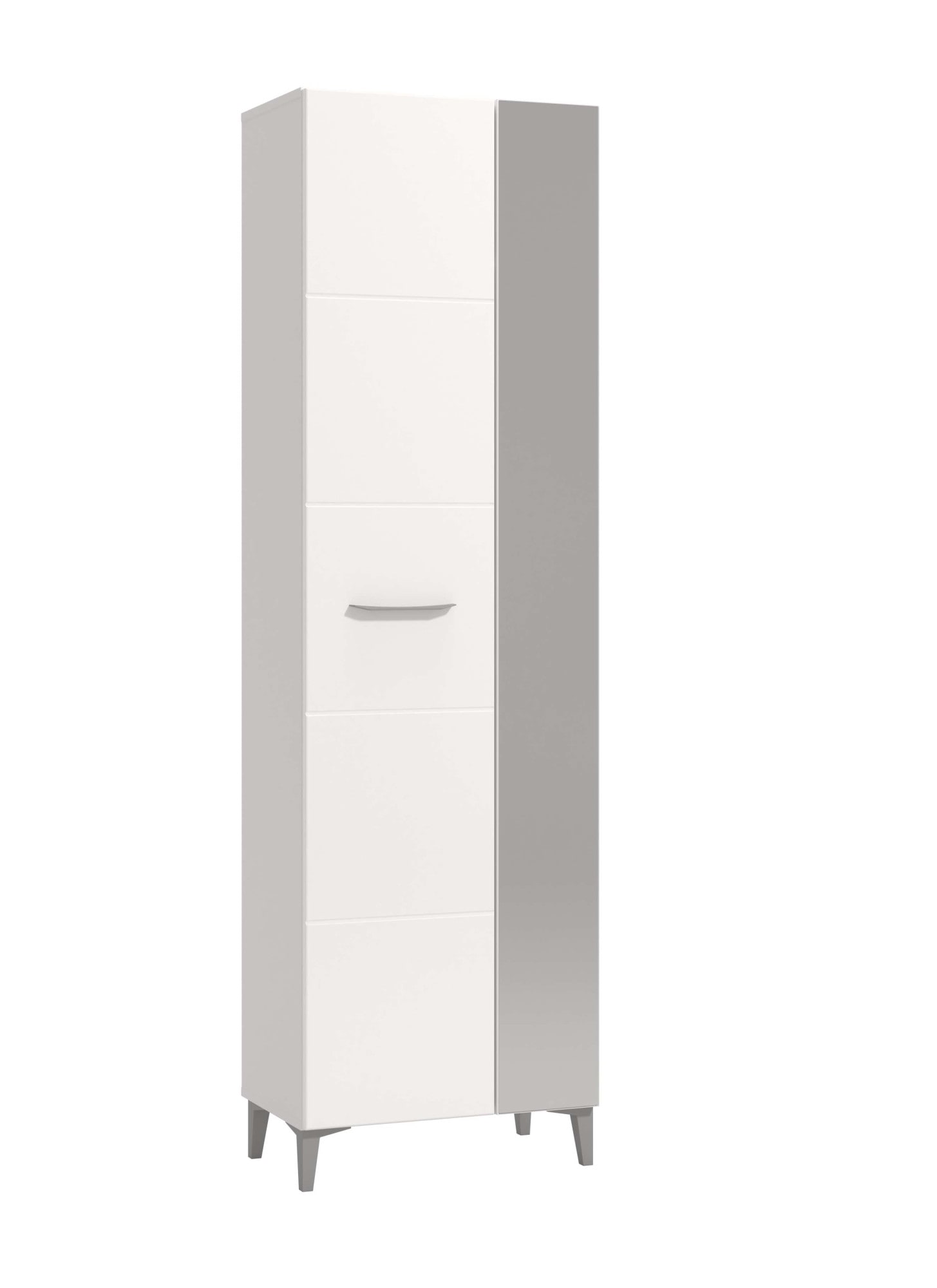INOSIGN Garderobenschrank »Belfort, Kleiderschrank, Stauraumschrank, Flurschrank, Höhe 195 cm«, in Opaque Weiss mit MDF-beschichtet Fronten, mit Spiegel