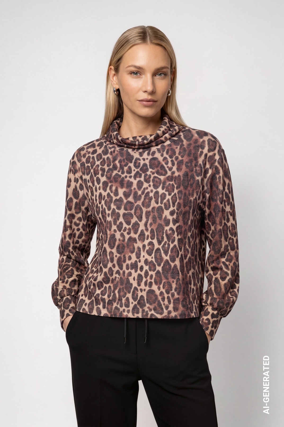 Image of Monari Sweatshirt "Sweatshirt Leo Allover", Regular fit mit Rollkragen