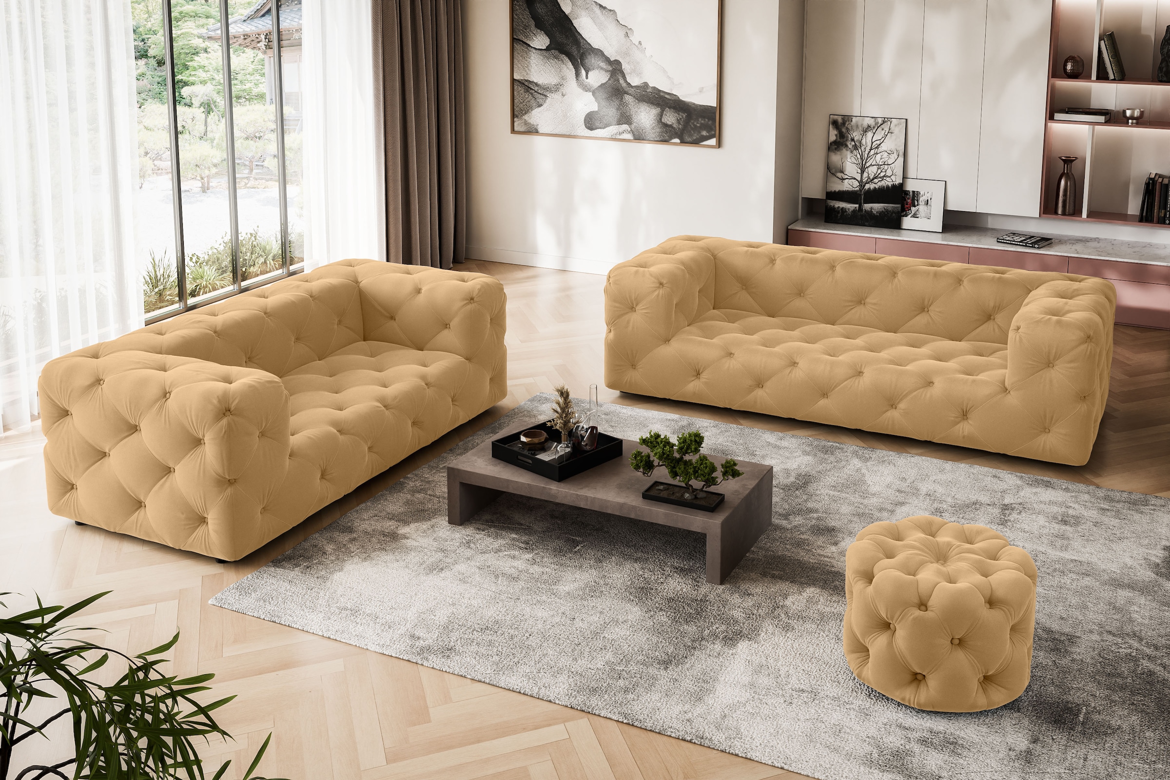 Image of Home affaire 3-Sitzer "FOLLINA" 3-Sitzer Sofa mit klassischer Chesterfield-Knopfheftung