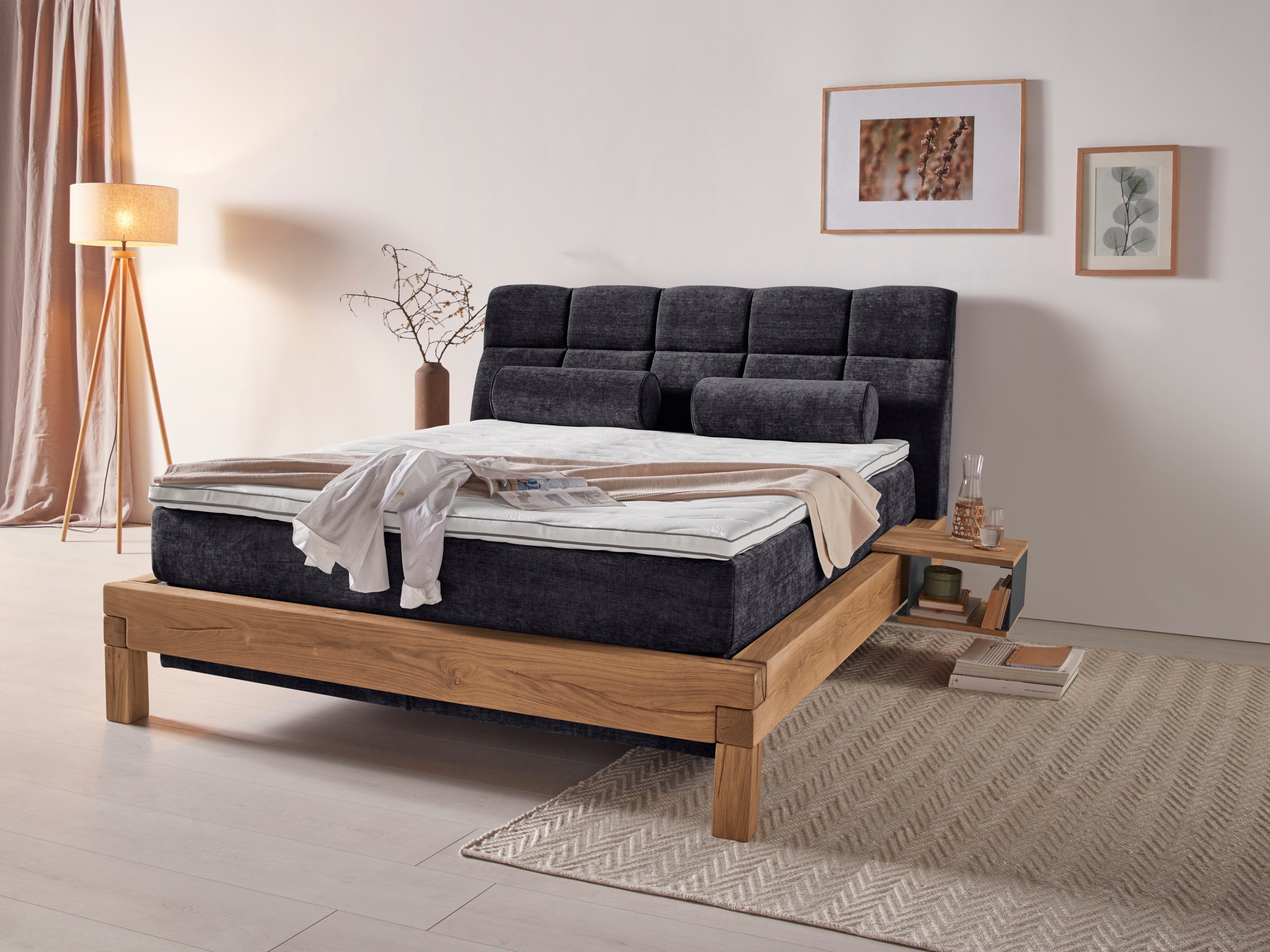 Home affaire Boxspringbett »Villads«, Liegefläche: 160/200 cm aus Balkeneiche, Inside-Boxspring-Unterbau