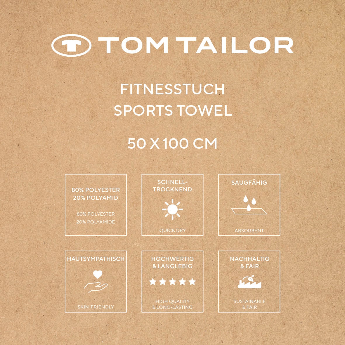 TOM TAILOR HOME Serviette de sport »Fitnesstuch COLOR BATH« logo embossé, microfibre, doux, séchage rapide