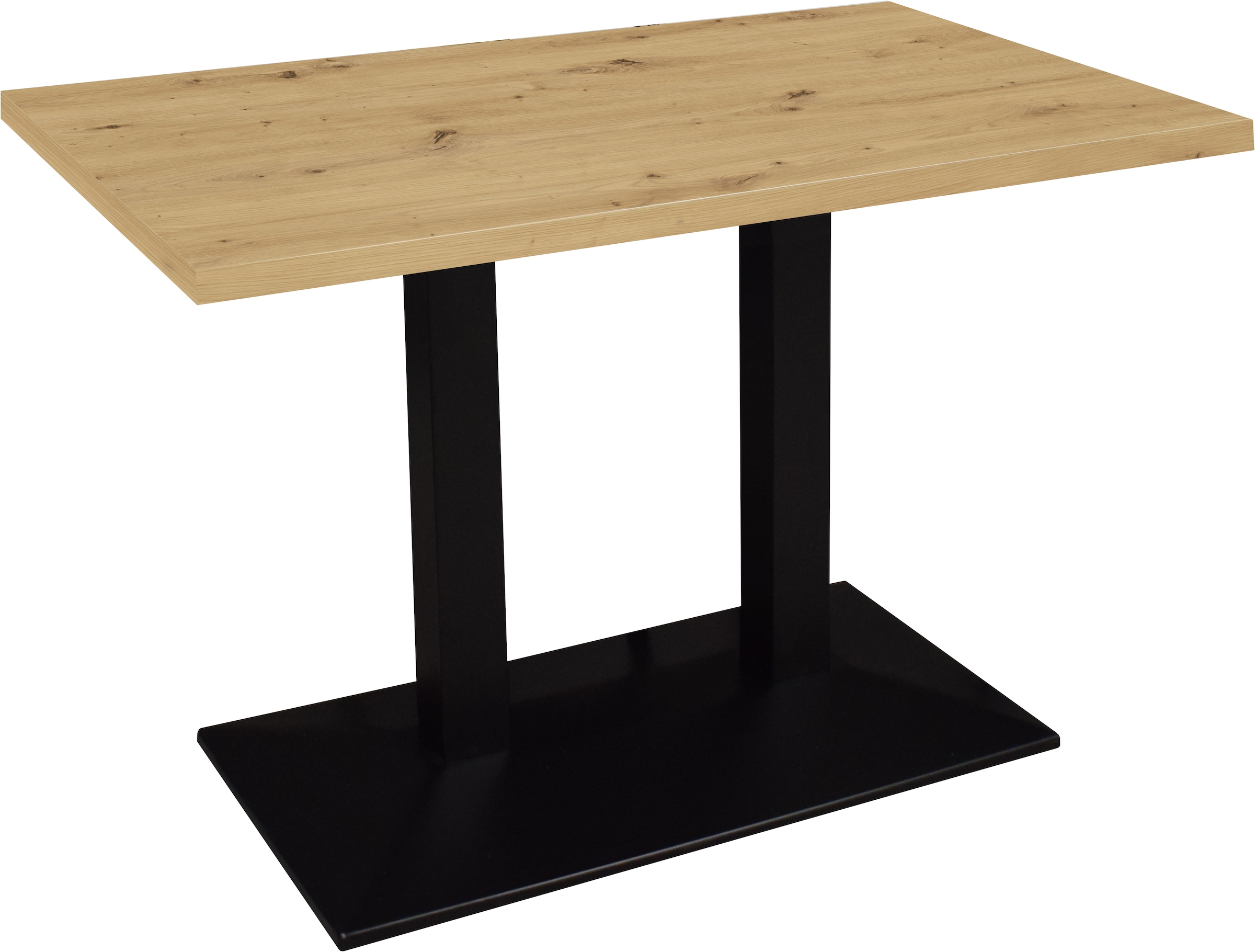 Mäusbacher Table de bistrot »Big Bistro Metall« Structure à double colonne, plateau carré LPH 120x75x70 cm