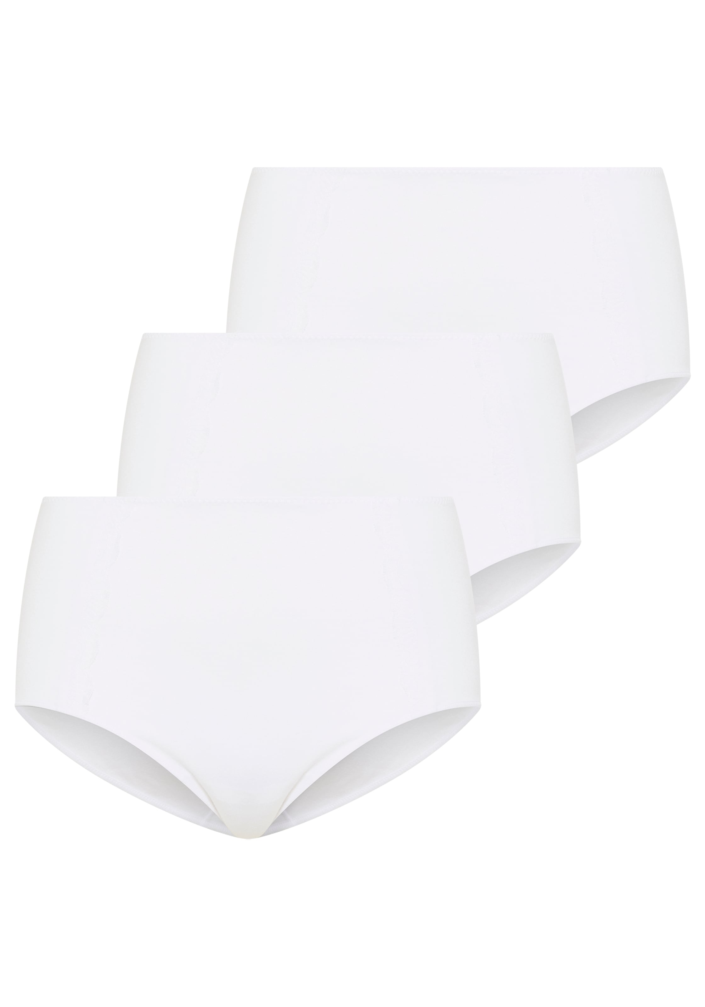 Image of YSABEL MORA Maxislip "BASIC COLLECTION COTTON WITH LACE" 3er Pack, mit romantischem Touch durch Spitzen-Applikationen