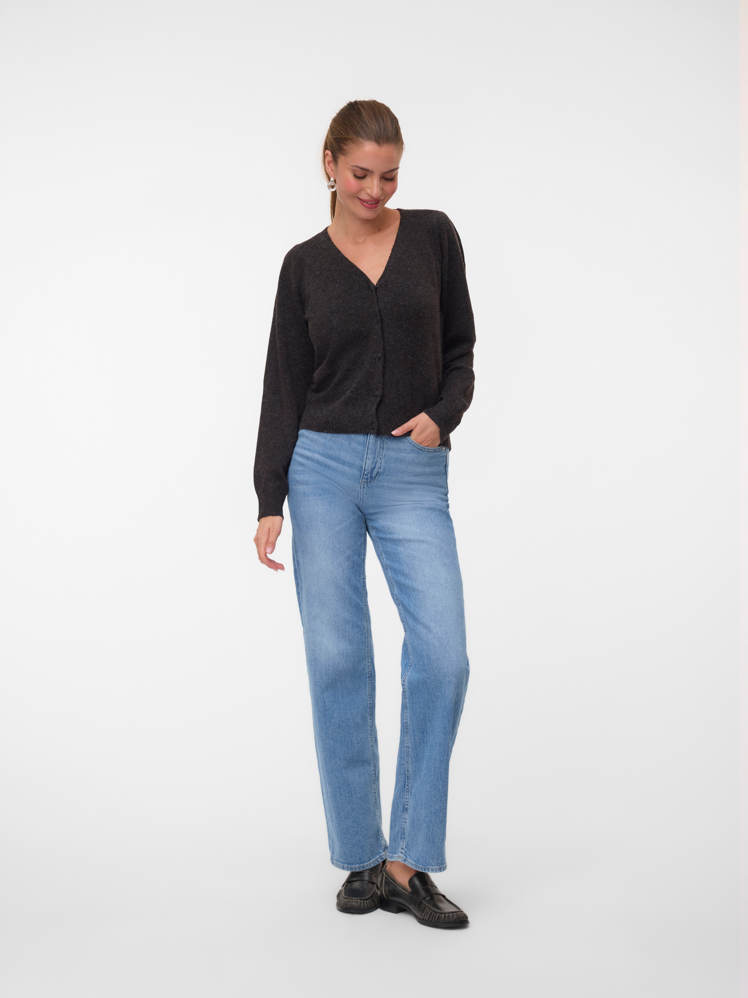 Vero Moda Veste en tricot »VMDOFFY LS V-NECK CARDIGAN NOOS« mélange de matériaux