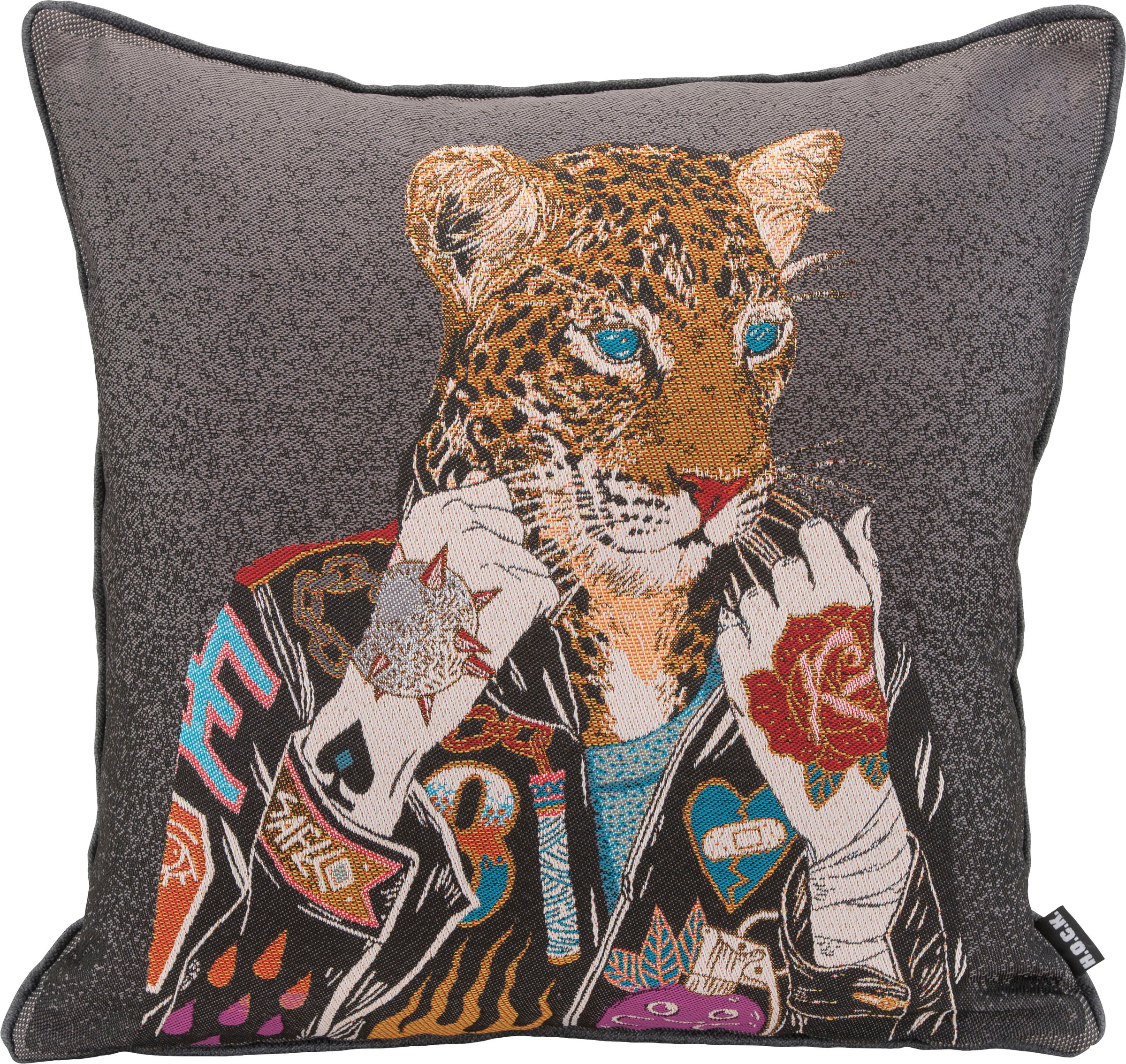 Image of H.O.C.K. Dekokissen "Mister Rocky" mit Tigermotiv, Wendekissenhülle mit Füllung, 1 Stück