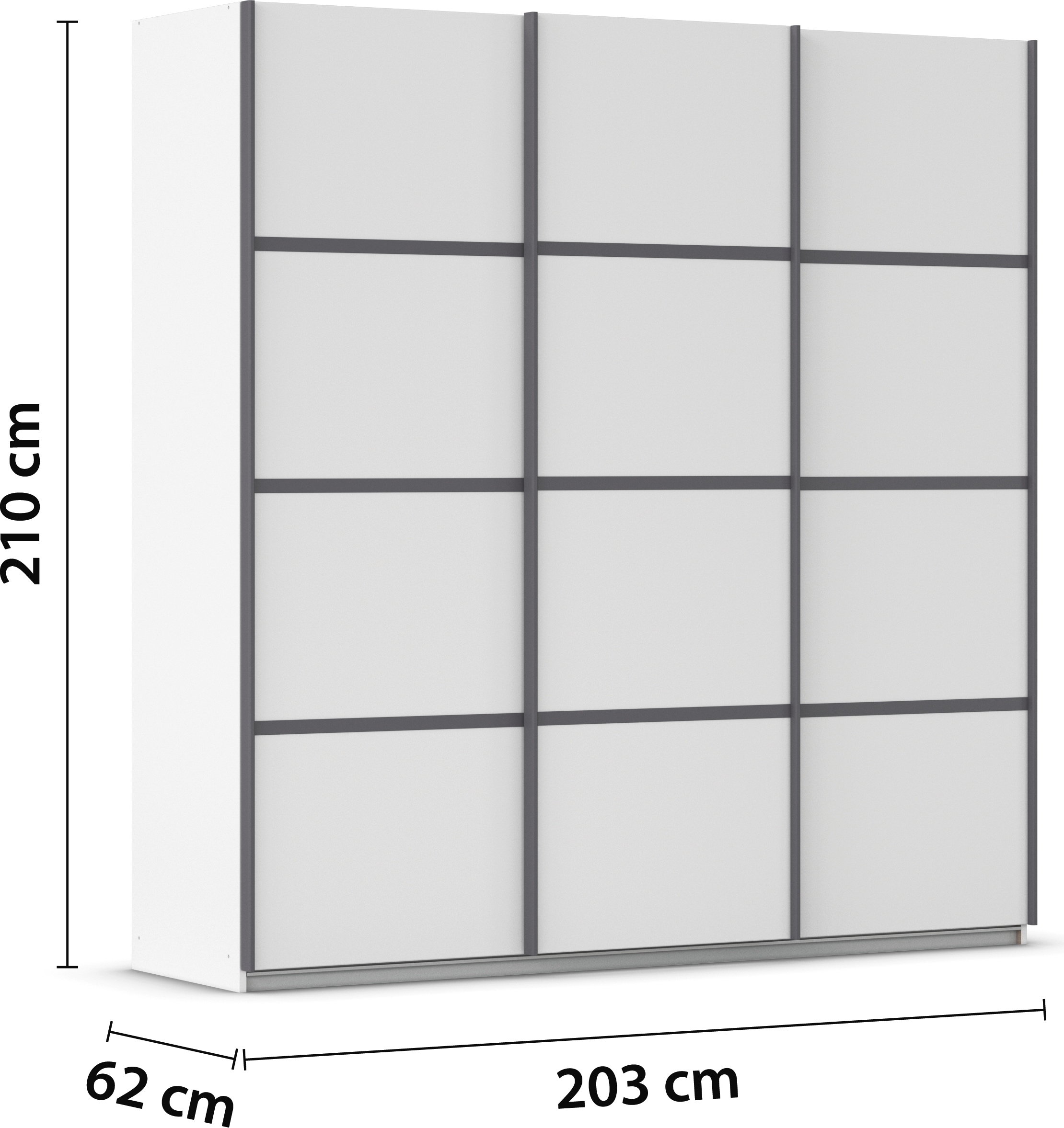 GOODproduct Armoires à vêtements »Mehrzweckschrank Aktenschrank Möbel Mietswohnung Schlafzimmer AVOLA« 3 finitions différentes BASIC/CLASSIC/PREMIUM (incl. soft-close),  avec élégantes moulures en chrome, noir ou blanc FABRIQUÉ EN ALLEMAGNE