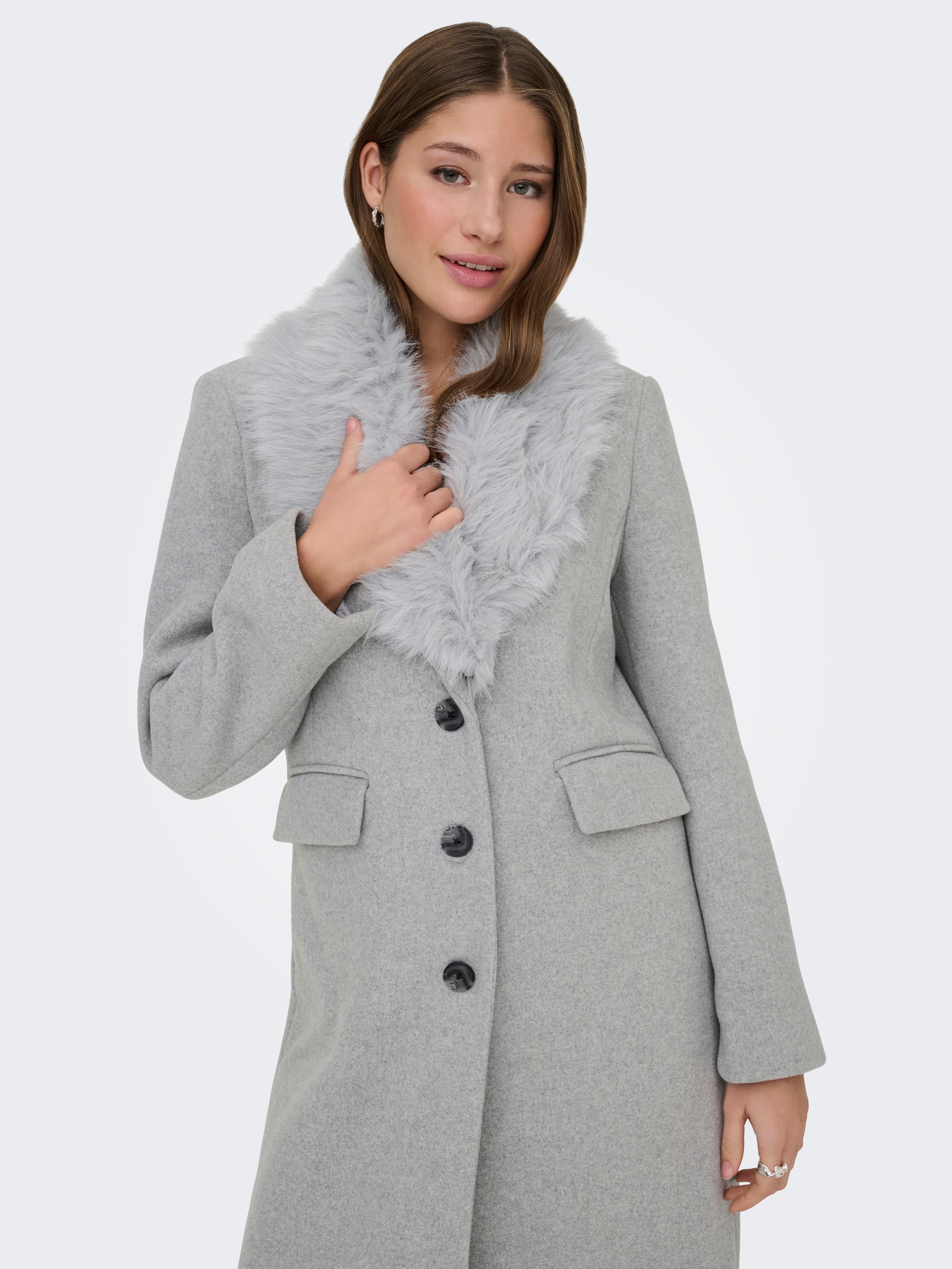 Image of ONLY Langmantel "ONLANNIE LIFE FUR COLLAR COAT CC OTW"