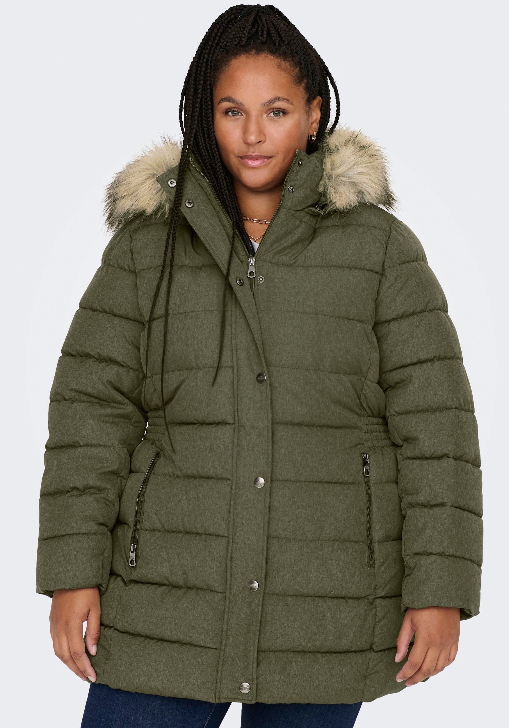 Image of ONLY CARMAKOMA Steppjacke, mit Fellbesatz an der Kapuze bei Ackermann Versand Schweiz