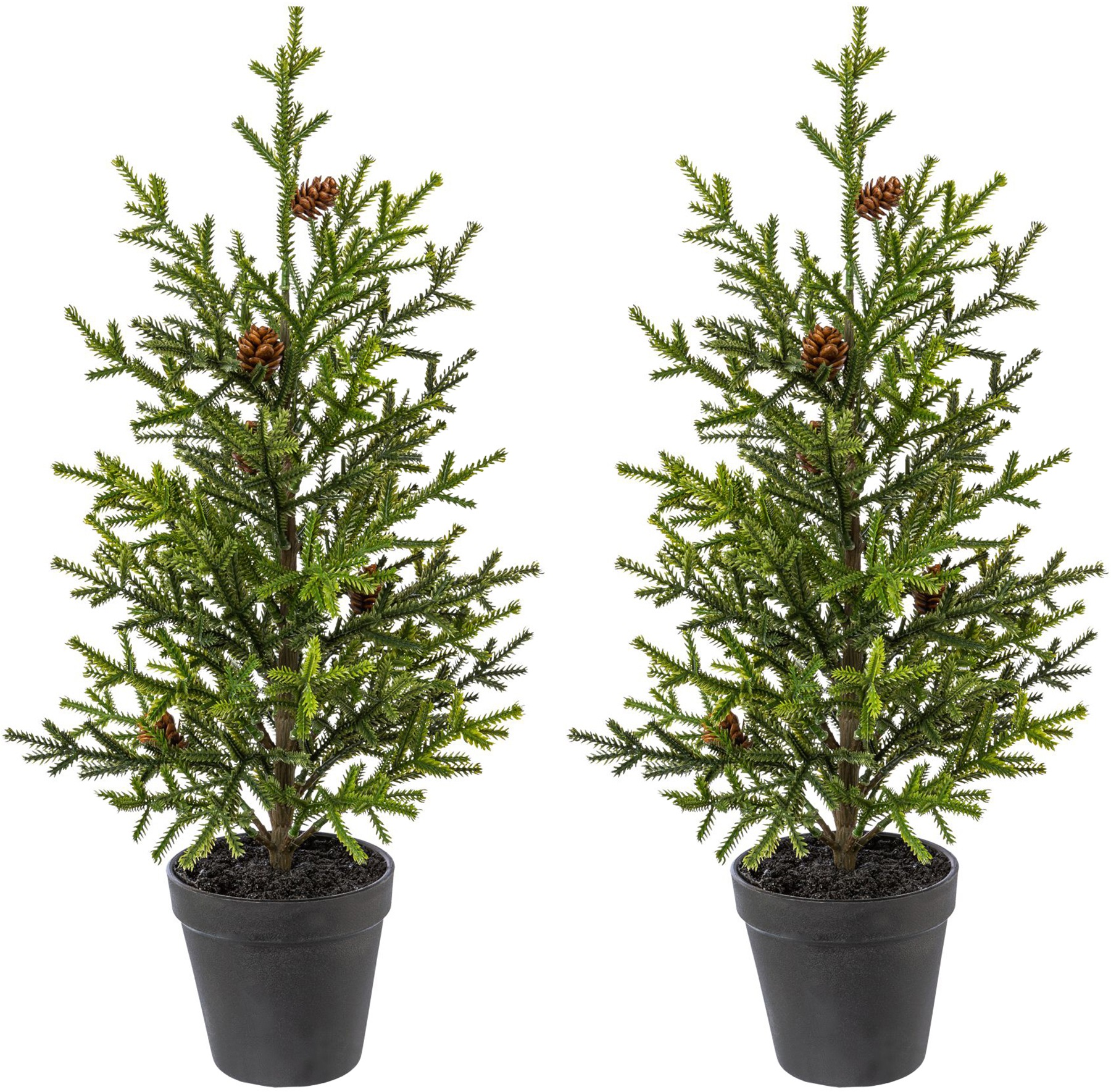 Image of Creativ deco Künstlicher Weihnachtsbaum, Tannenbäumchen, 2er Set, inkl. Übertopf bei Ackermann Versand Schweiz
