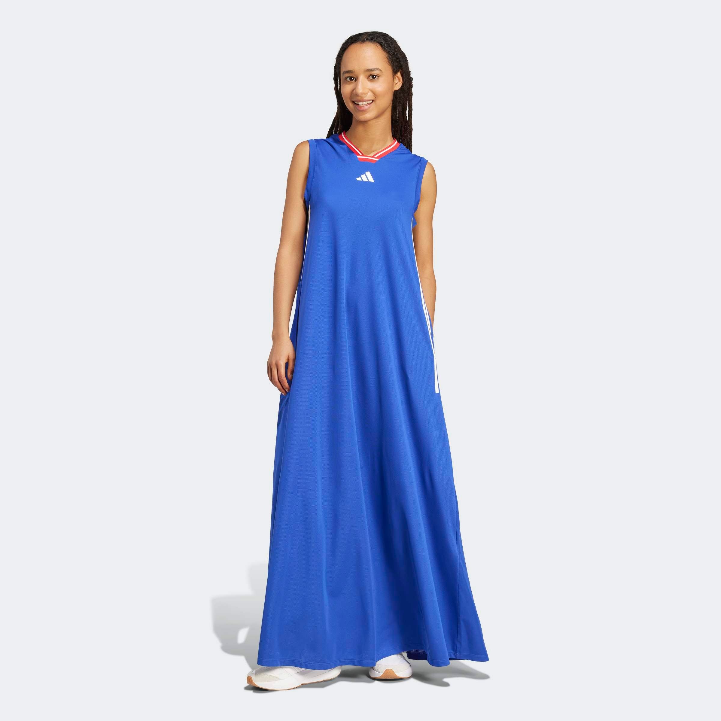 Image of adidas Sportswear Shirtkleid "TIRO CUT 3-STREIFEN SOFT MESH LONG" sportliches Design, für Laufen, aus weichem Mesh-Material