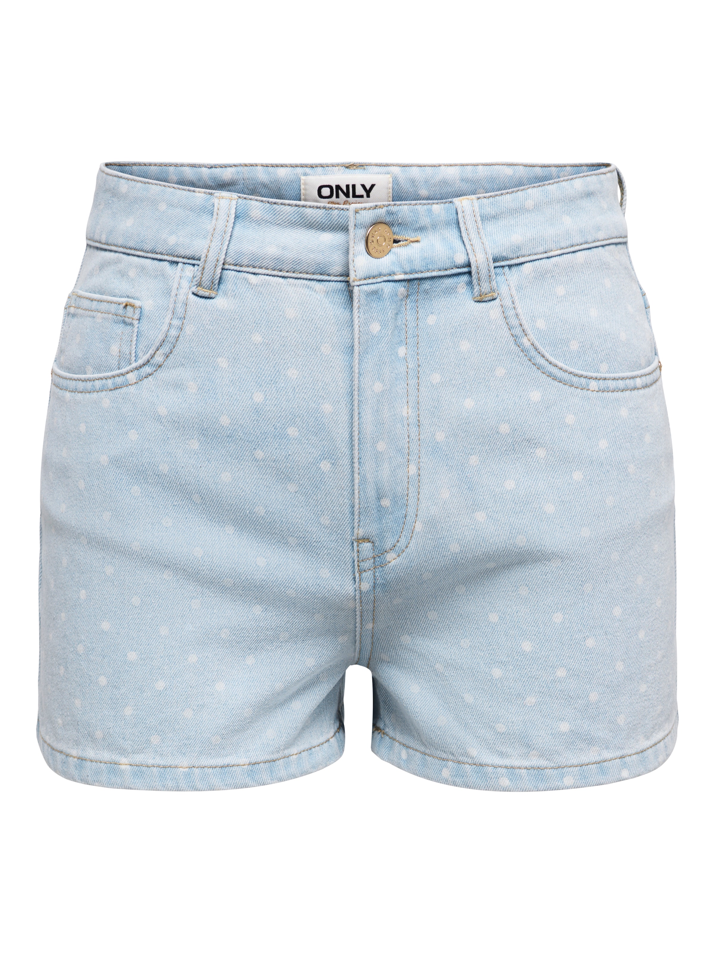 Image of ONLY Jeansshorts "ONLROBYN HW DOT DNM SHORTS SIJI" Baumwolle, High Waist
