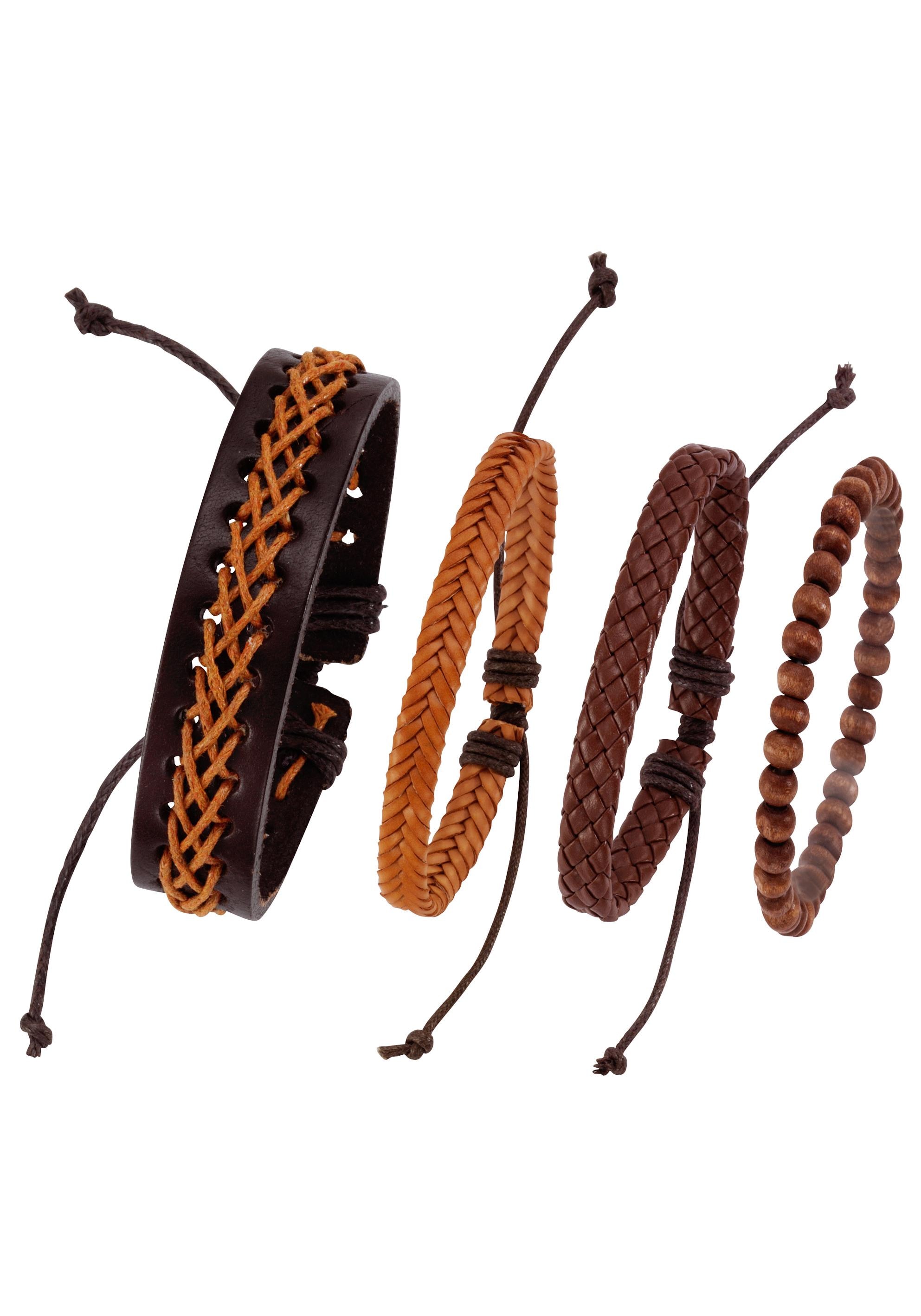 Firetti Armband Set »kann auch einzeln getragen werden«, (Set, 4 tlg.), mit Holzperlen