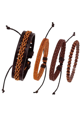 J.Jayz Armband Set »kann auch einzeln getragen werden«, (Set, 4 tlg.), mit Holzperlen kaufen