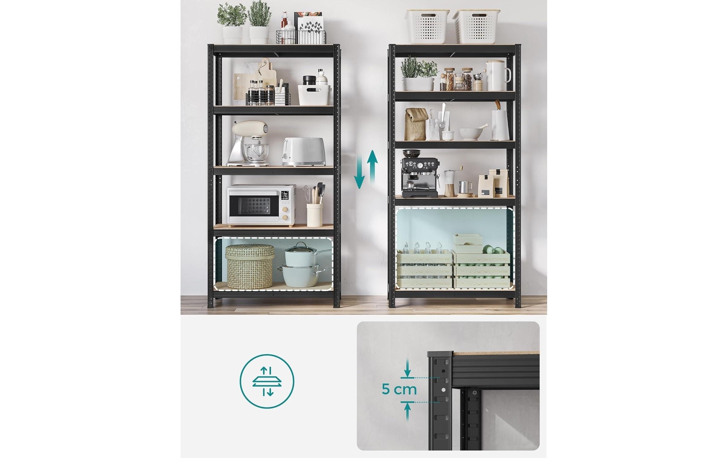 SONGMICS Étagère »Songmics Regal 5 Ablagen Schwarz«