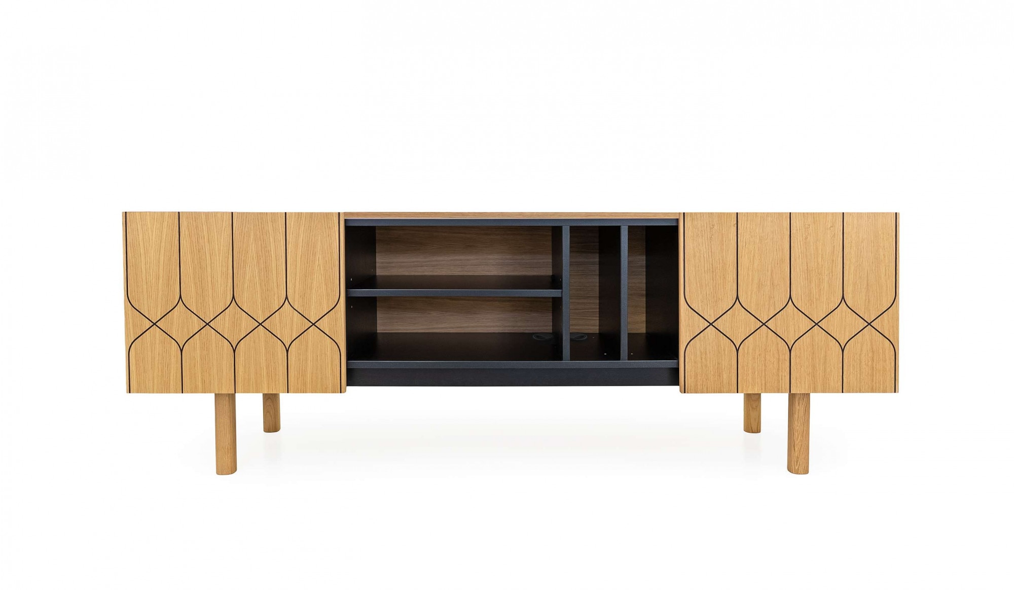 Woodman Sideboard »Porto« Kommode, dekorative Fräsungen, mit Eichenholzfurnier, Breite 175 cm