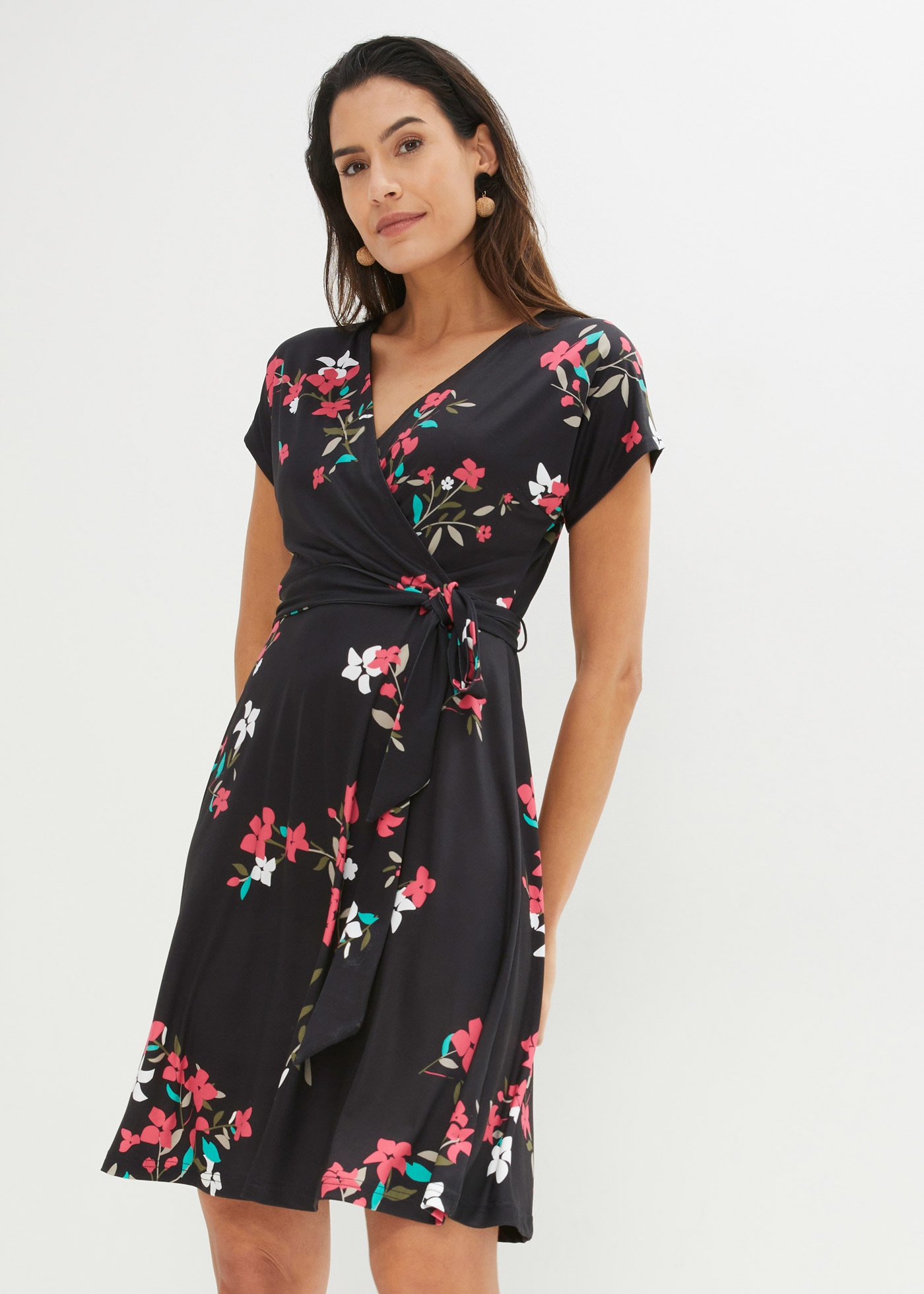 Image of bonprix Jerseykleid für festliche Anlässe, Kurzarm, figurumspielende Passform