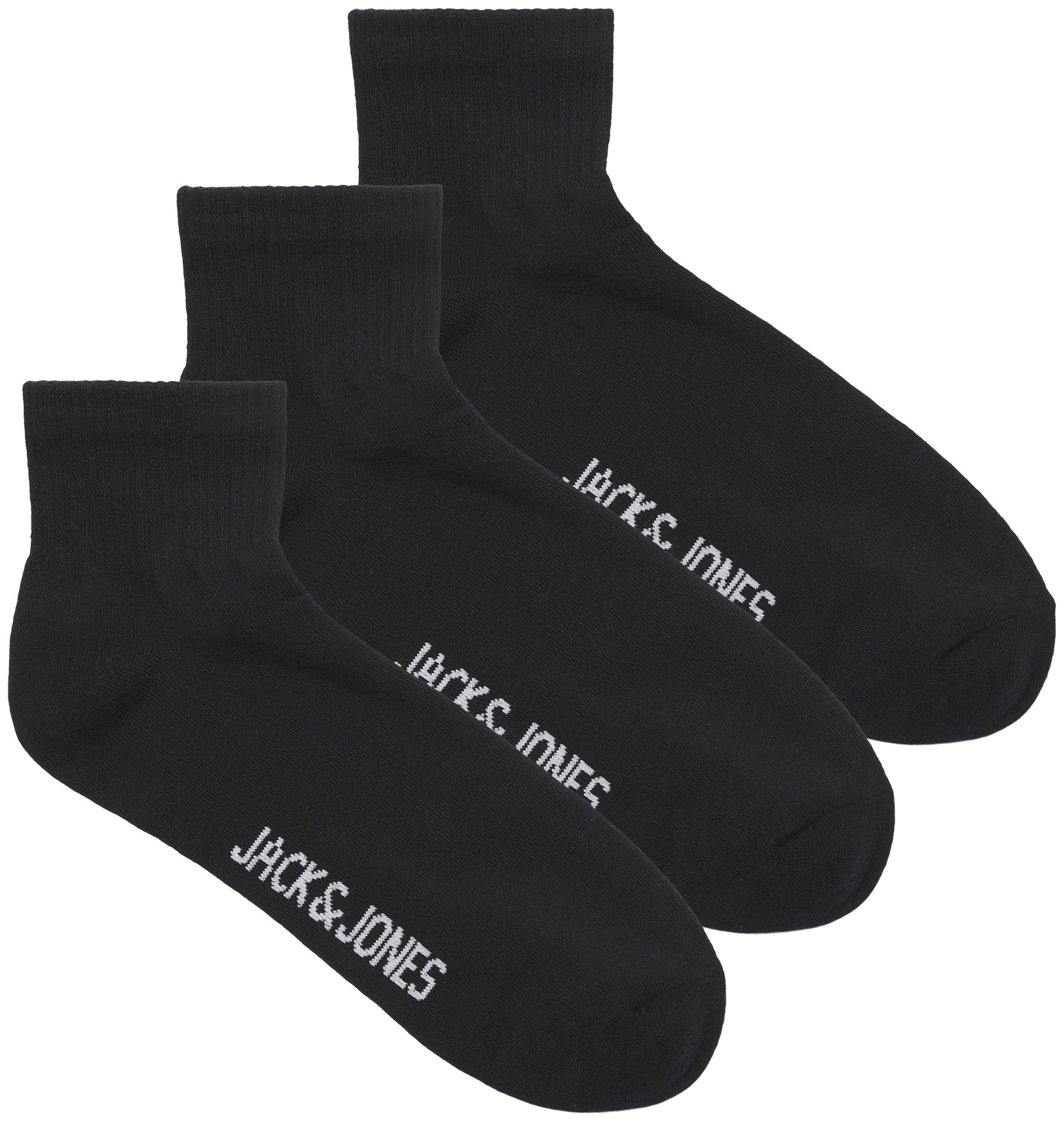 Jack & Jones Chaussettes de loisirs »JACLEON SHORT TENNIS SOCKS 3 PACK SN« Paquet, 3 Couple tlg. mélange de coton, taille unique