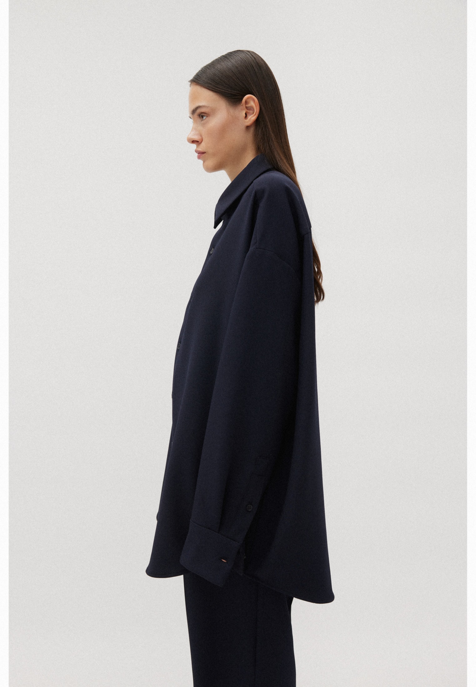 studio seidensticker Businesshemd Oversized Langarm Kentkragen Uni